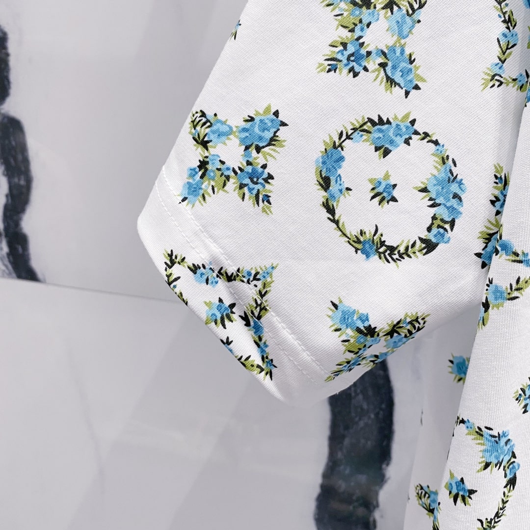 Louis Vuitton Monogram Flower Chain T-Shirt – White & Blue