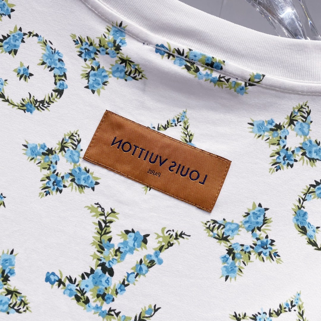 Louis Vuitton Monogram Flower Chain T-Shirt – White & Blue