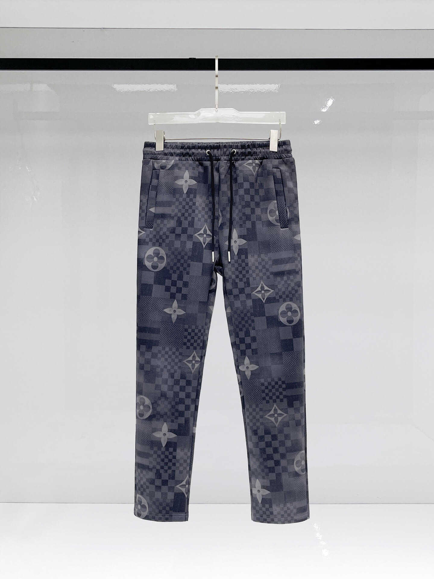 Louis Vuitton Monogram Patchwork Technical Jersey Tracksuit Grey Blue