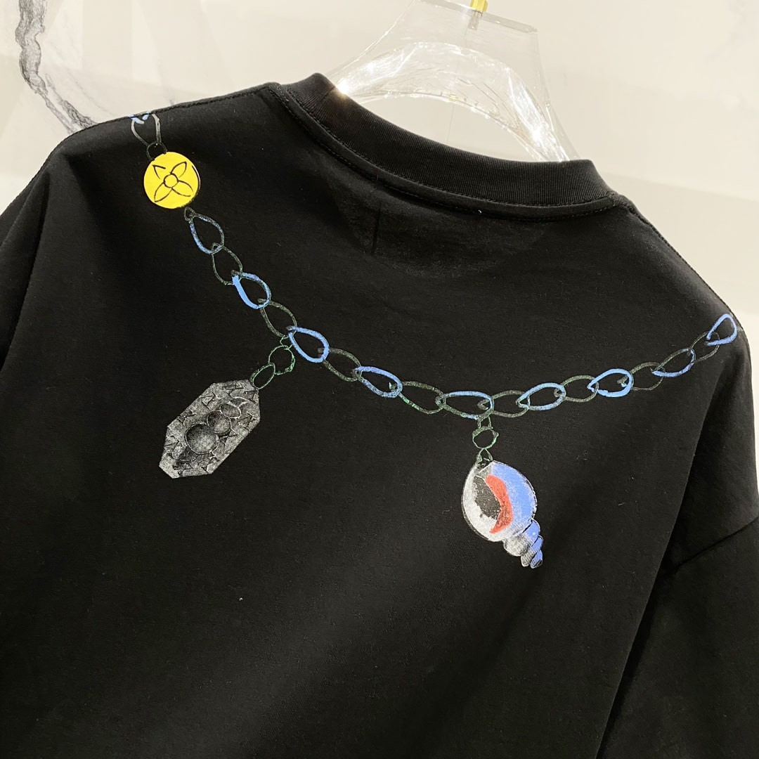 Louis Vuitton Nautical Necklace Graphic T-Shirt – Black