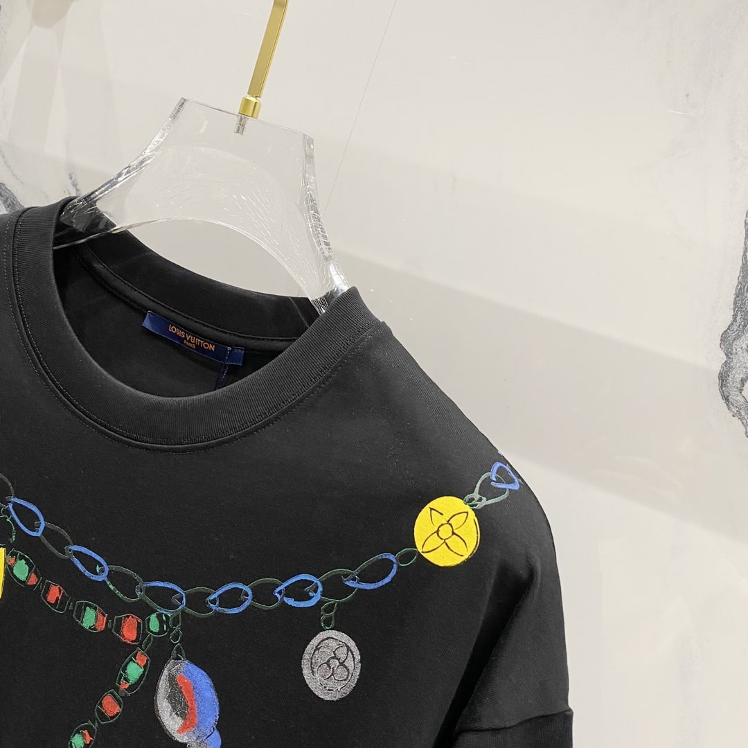 Louis Vuitton Nautical Necklace Graphic T-Shirt – Black