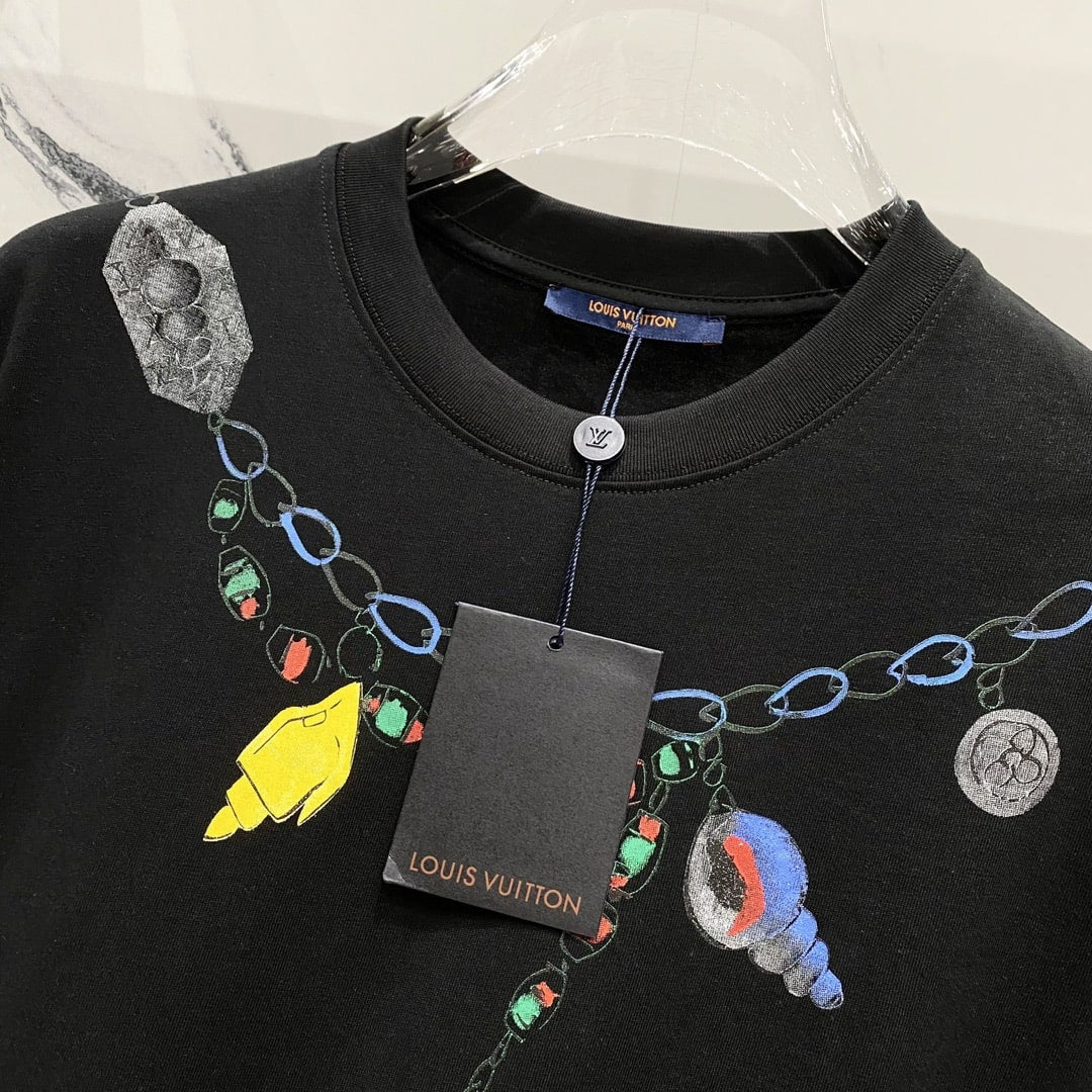 Louis Vuitton Nautical Necklace Graphic T-Shirt – Black