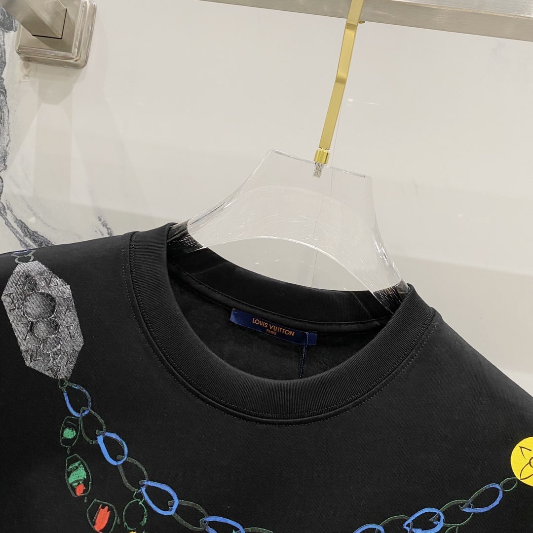 Louis Vuitton Nautical Necklace Graphic T-Shirt – Black
