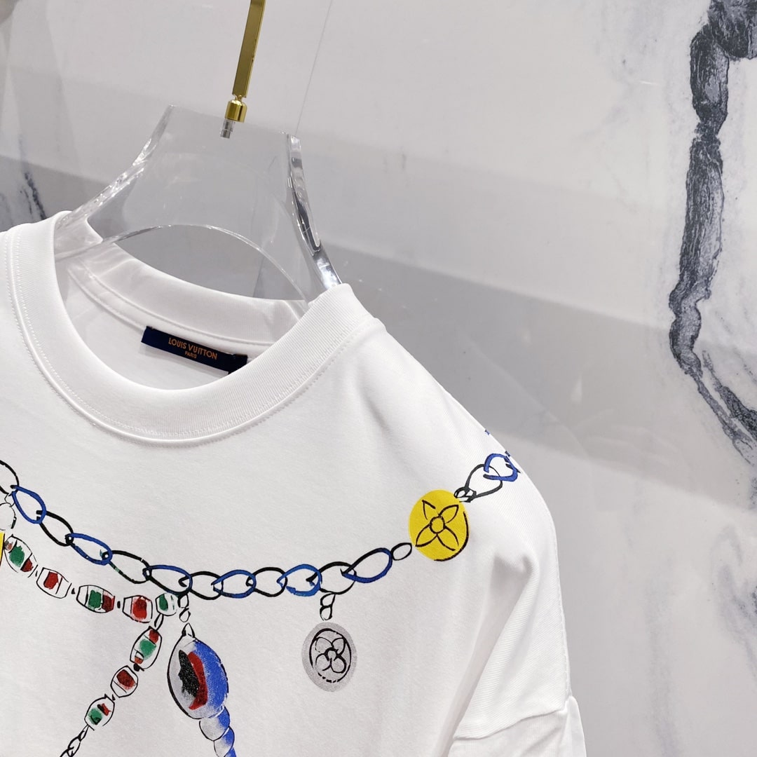 Louis Vuitton Nautical Necklace Graphic T-Shirt – White