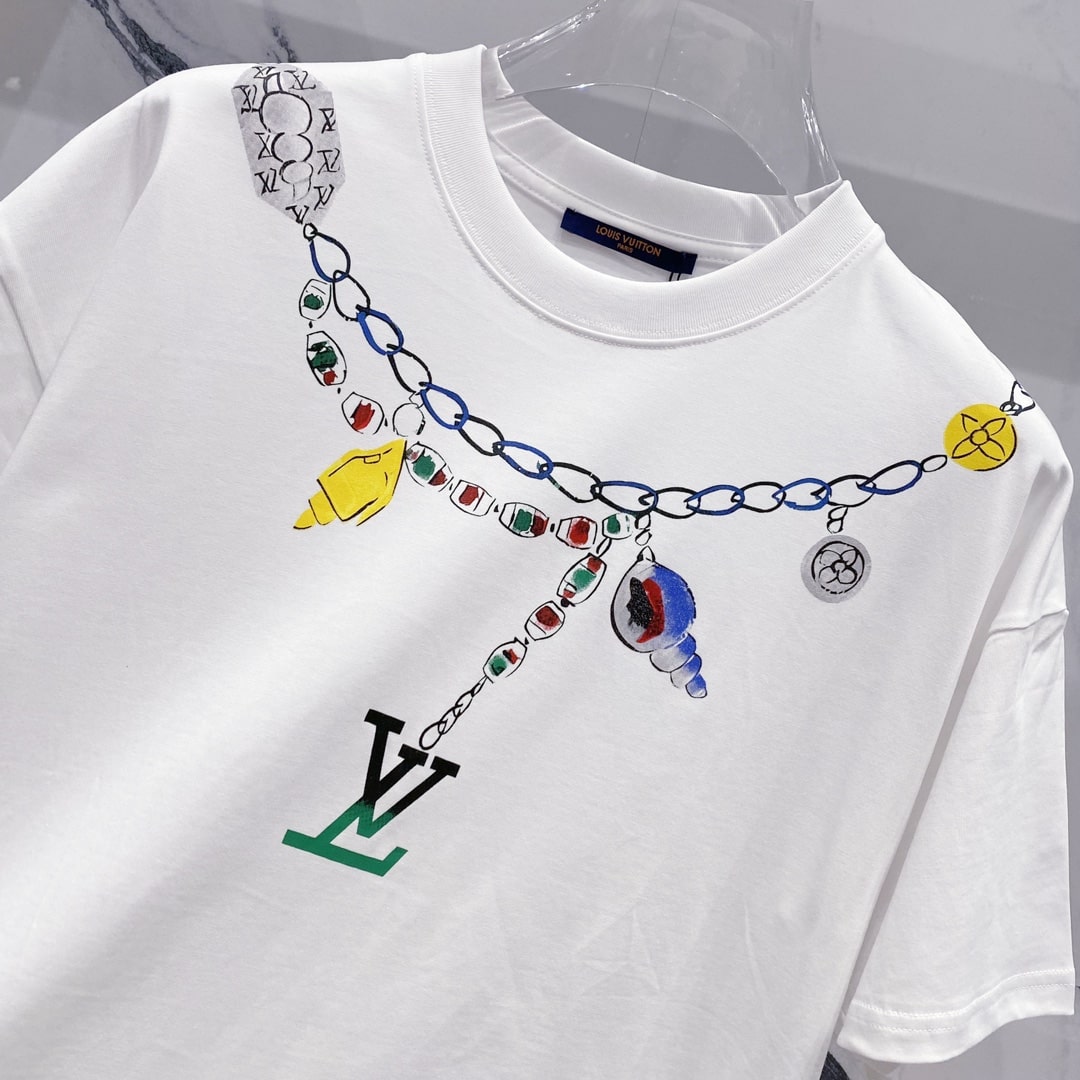 Louis Vuitton Nautical Necklace Graphic T-Shirt – White