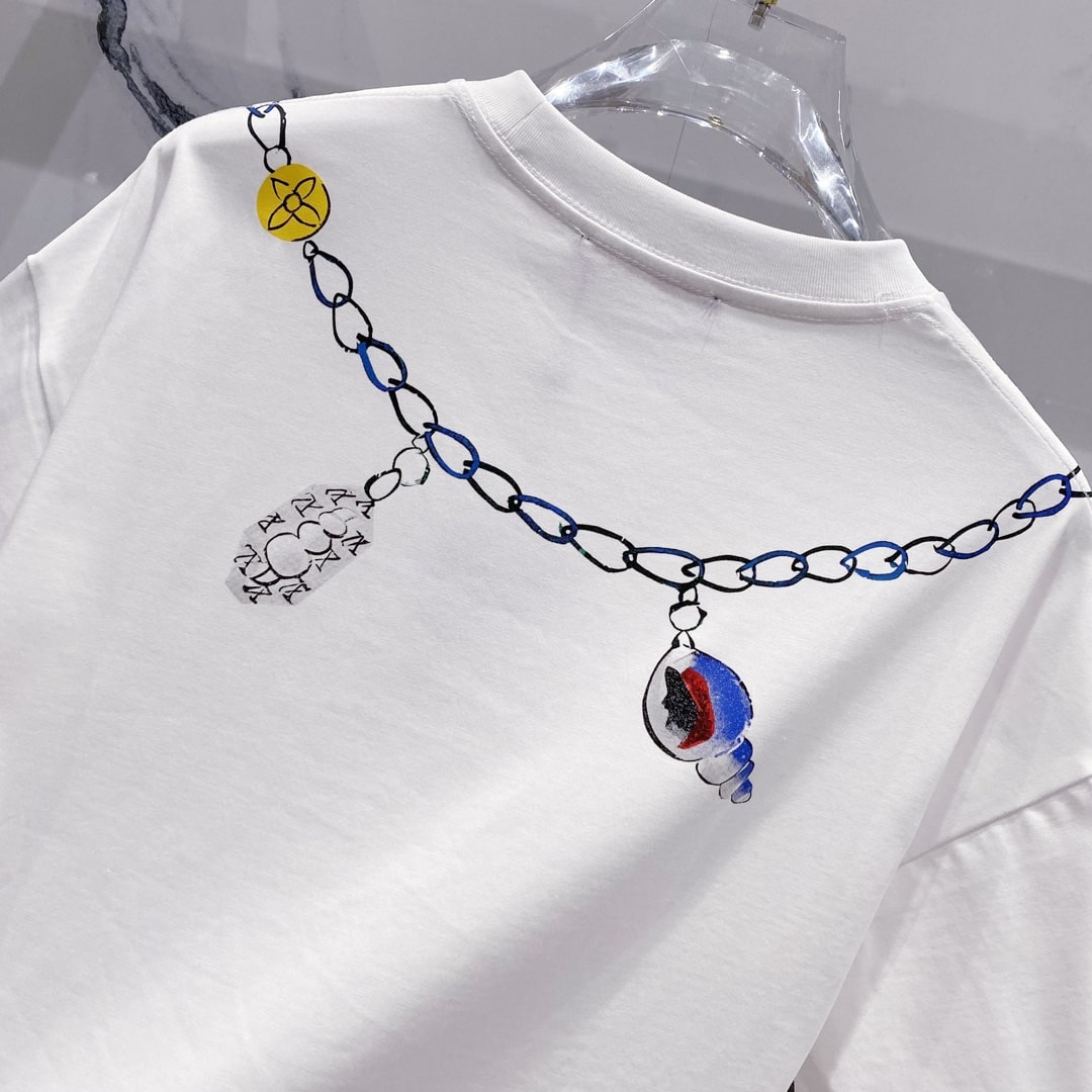 Louis Vuitton Nautical Necklace Graphic T-Shirt – White