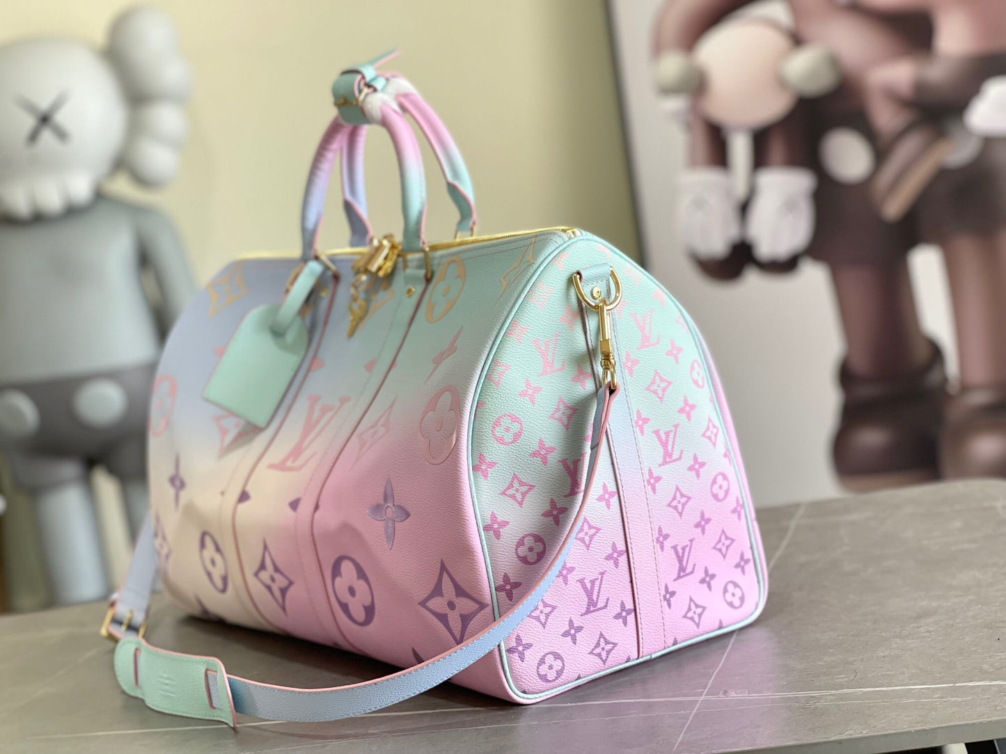 Louis Vuitton LV Women's Sunrise Pastel Keepall Bandoulière 50 - Gold Hardware