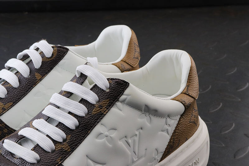 Louis Vuitton Time Out Sneaker – White Monogram Empreinte & Canvas Mix