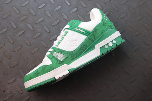 Louis Vuitton Trainer Monogram Green White Sneakers