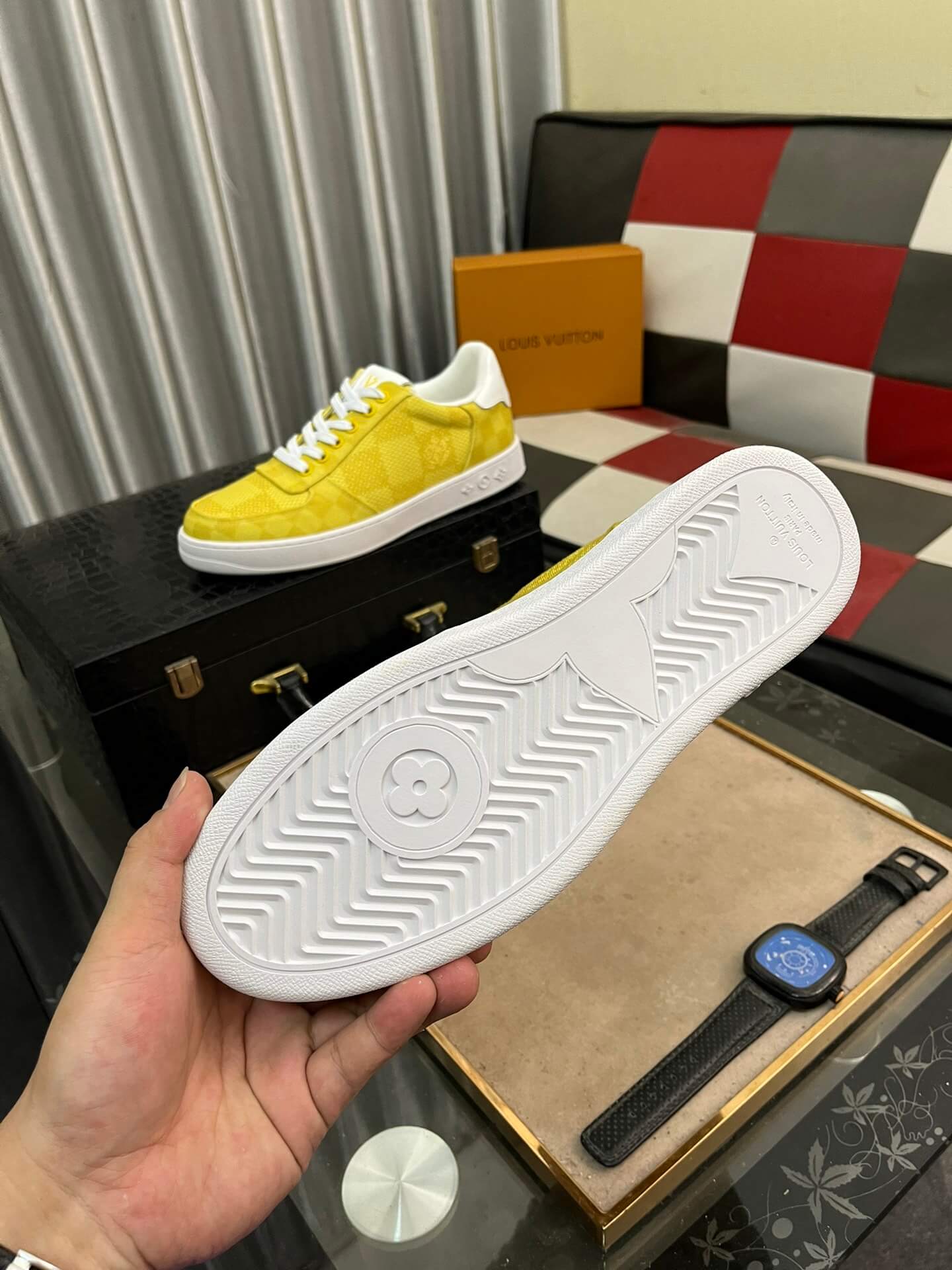 Louis Vuitton Troca Sneaker – Yellow Damier Denim & White