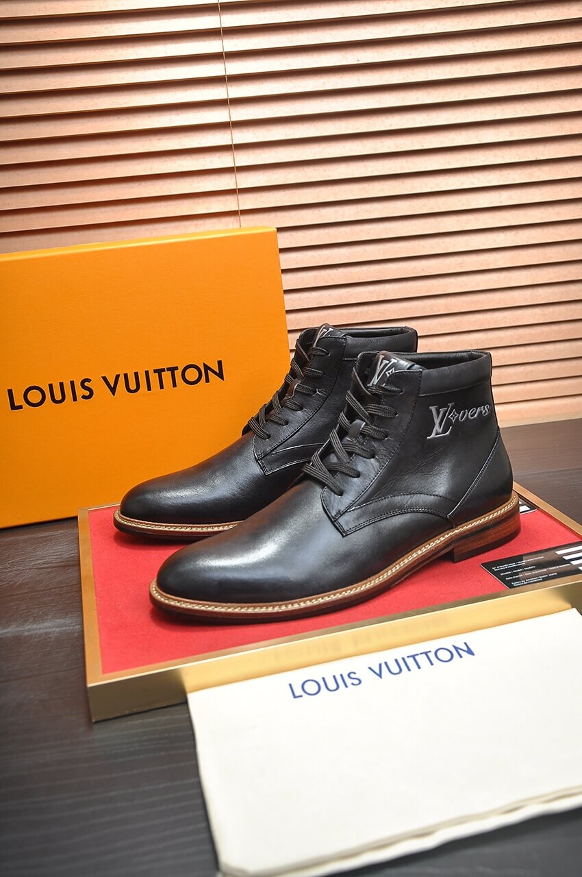 Louis Vuitton Vendome Flex Derby Boot – Black Grained Calf Leather