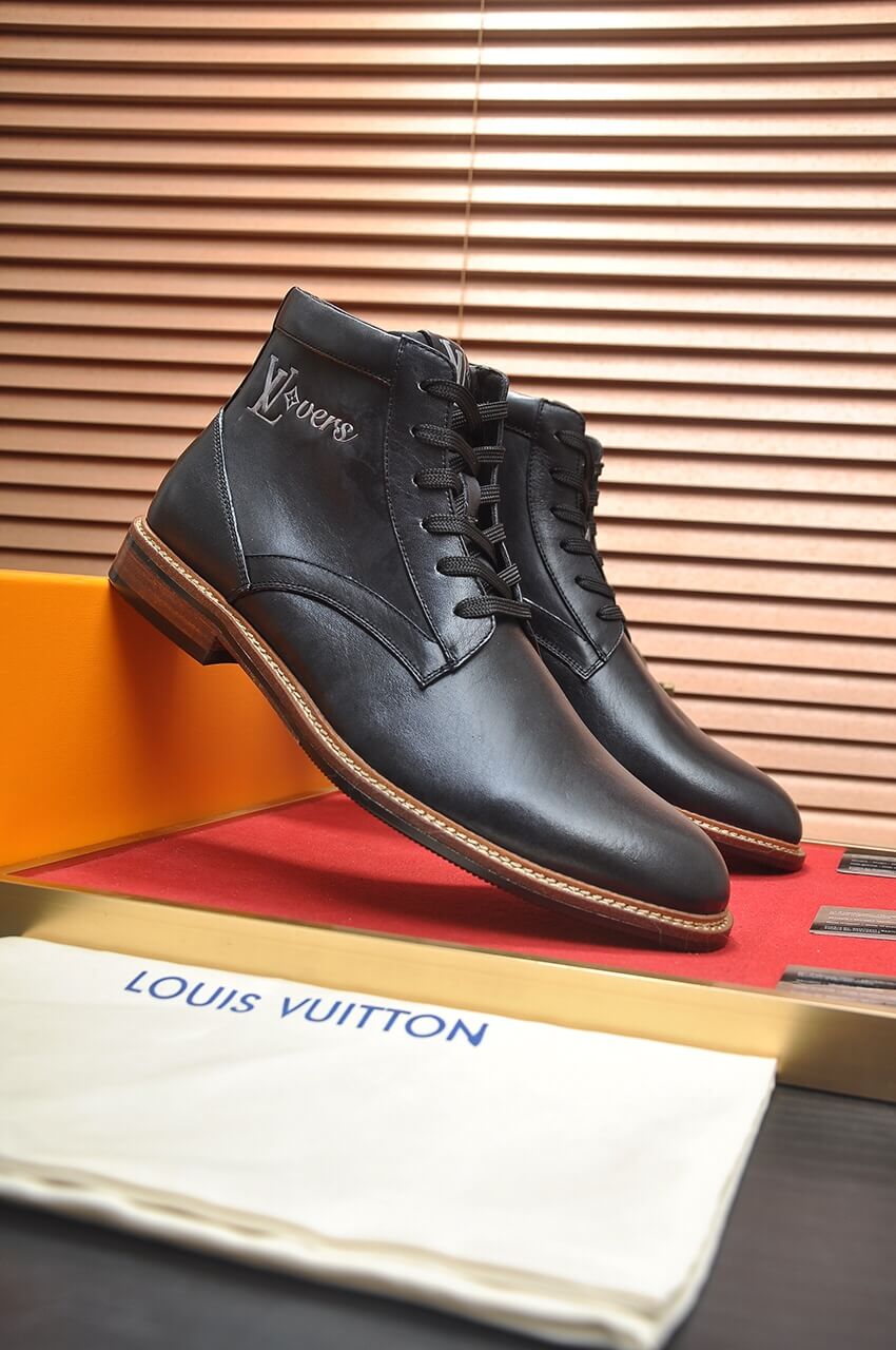 Louis Vuitton Vendome Flex Derby Boot – Black Grained Calf Leather