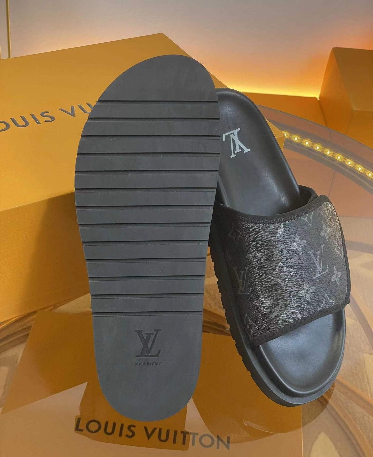 Louis Vuitton Waterfront Mule – Monogram Eclipse Canvas