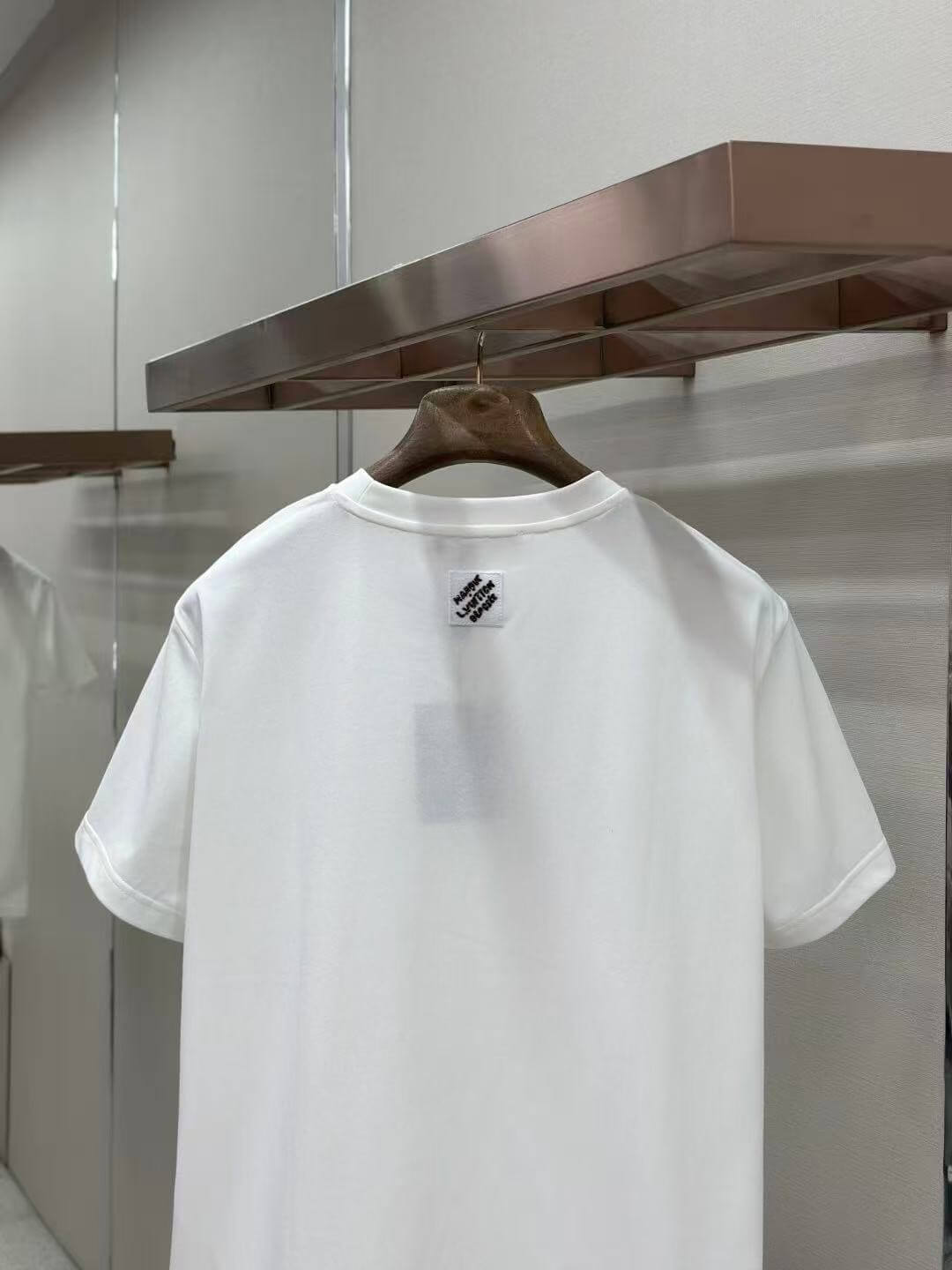 Louis Vuitton White Cotton T-Shirt with Sequin Embroidered Vuitton Logo