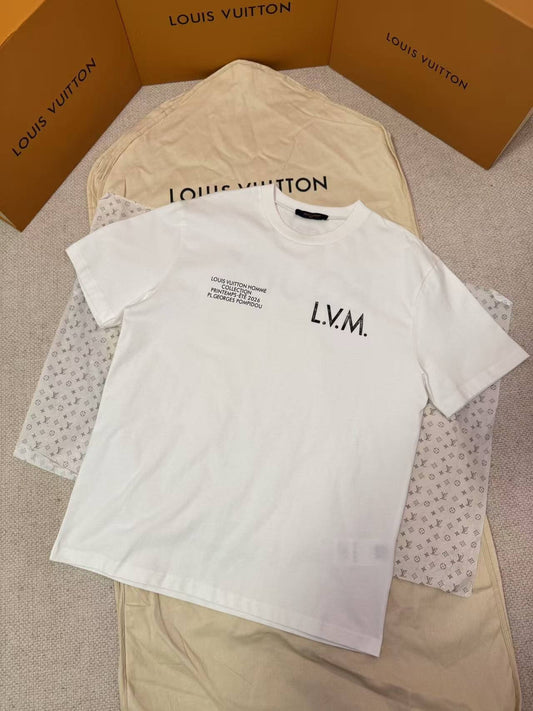 Louis Vuitton White L.V.M. Printemps-Été 2026 Pompidou Graphic T-Shirt
