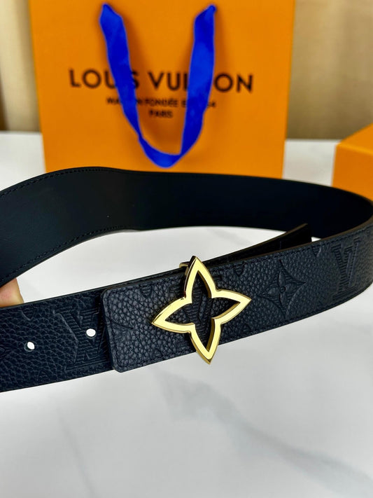 Louis Vuitton Women's LV Monogram Flower 30mm Reversible Belt - Gold Flower Buckle