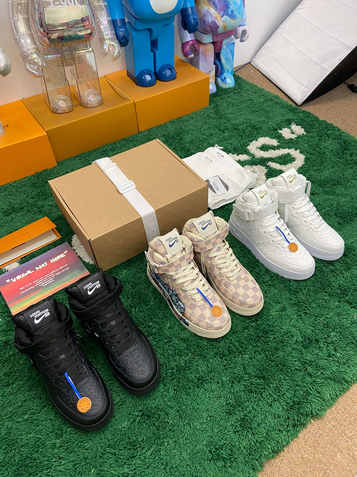 Louis Vuitton x Nike Air Force 1 Mid by Virgil Abloh – Triple White Monogram