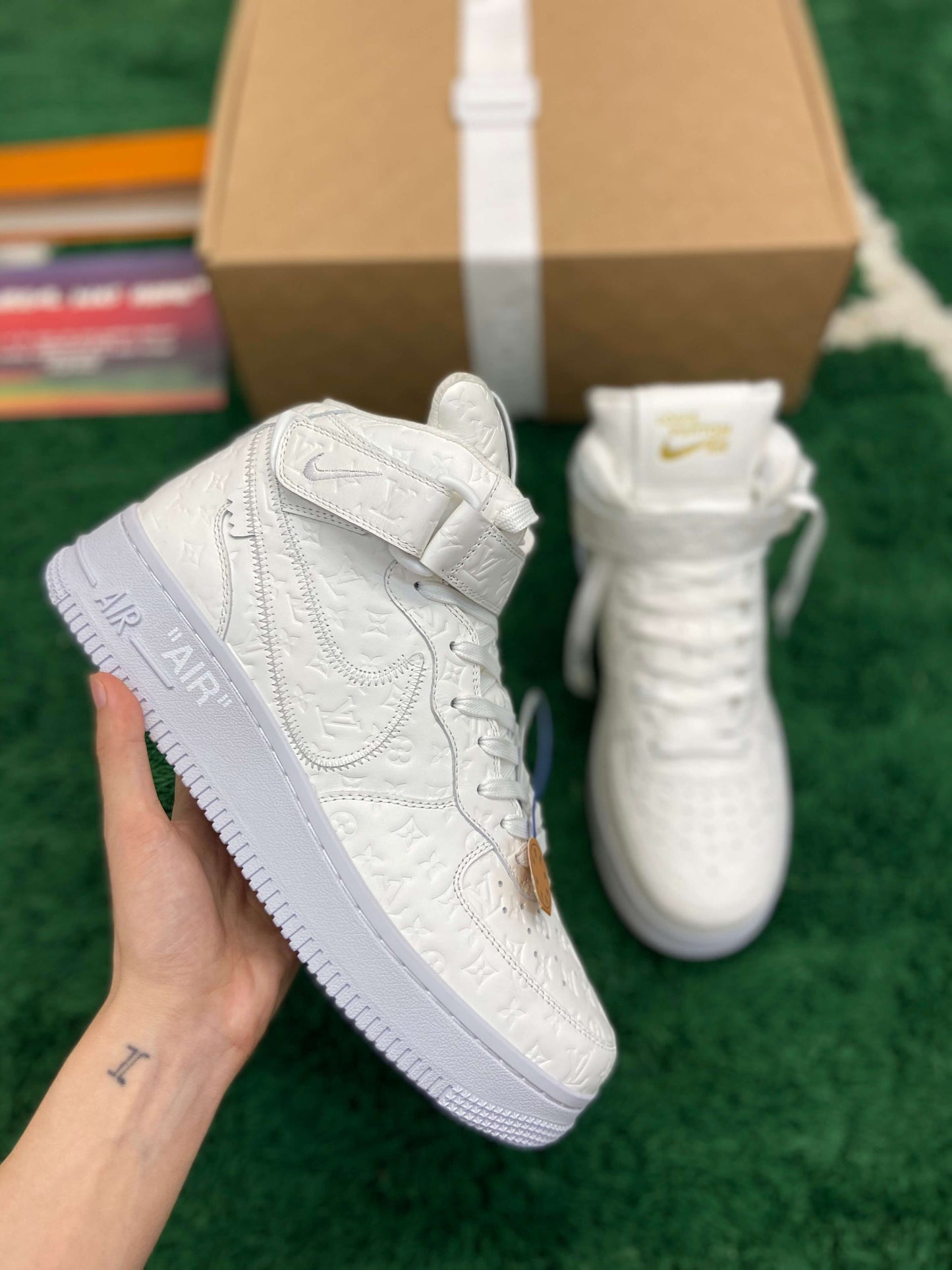 Louis Vuitton x Nike Air Force 1 Mid by Virgil Abloh – Triple White Monogram