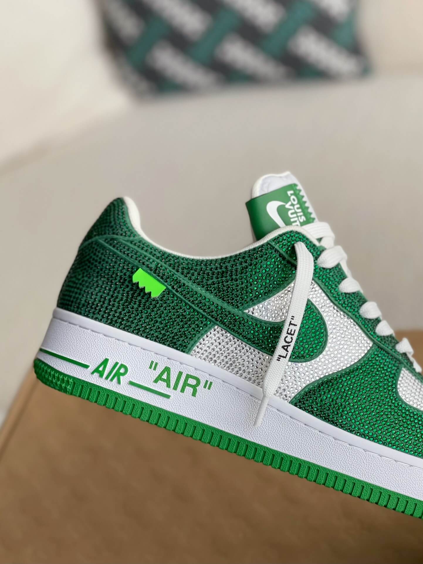 Louis Vuitton x Nike Air Force 1 Low – Swarovski Crystal White & Green