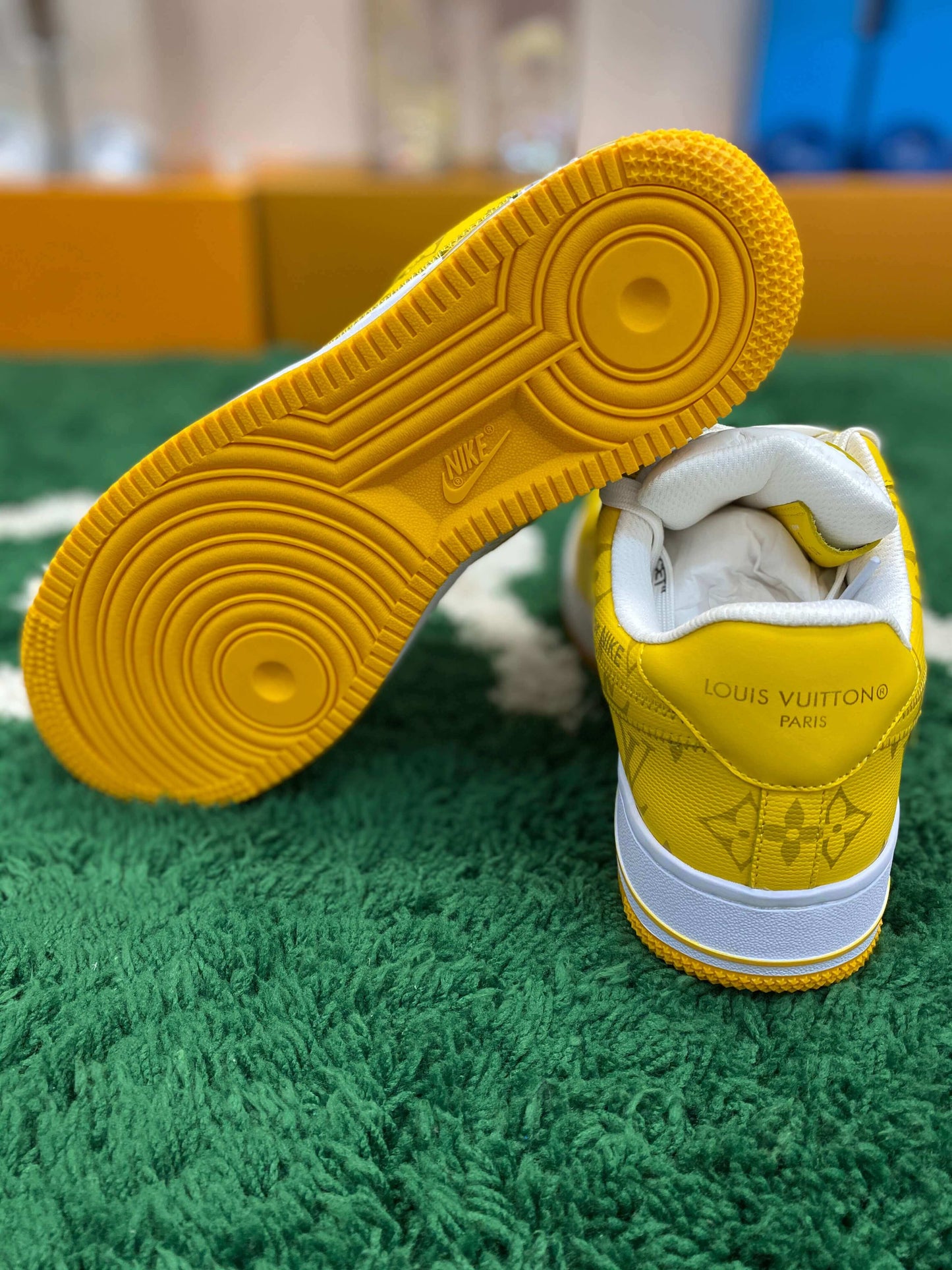 Louis Vuitton x Nike Air Force 1 Low by Virgil Abloh – White & Yellow Monogram