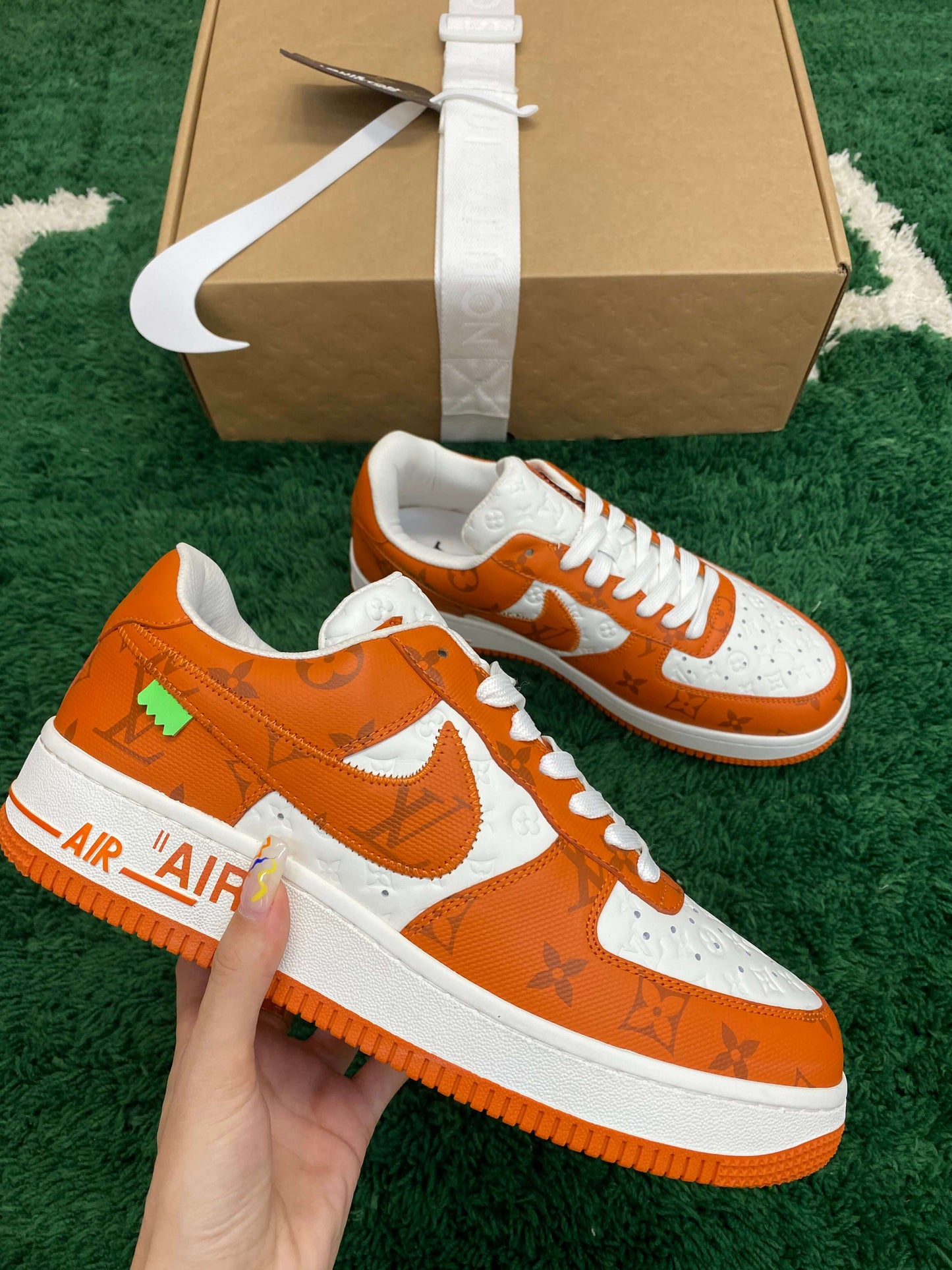 Louis Vuitton x Nike Air Force 1 Low by Virgil Abloh – White & Orange Monogram