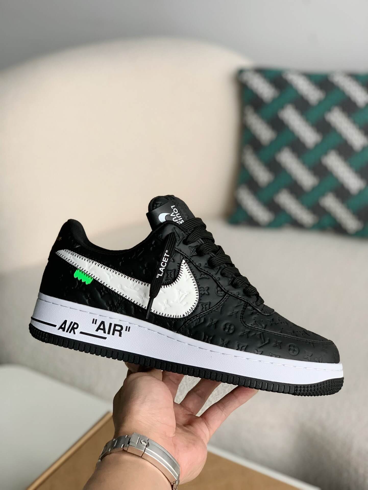 Louis Vuitton x Nike Air Force 1 Low – Black & White Monogram Leather