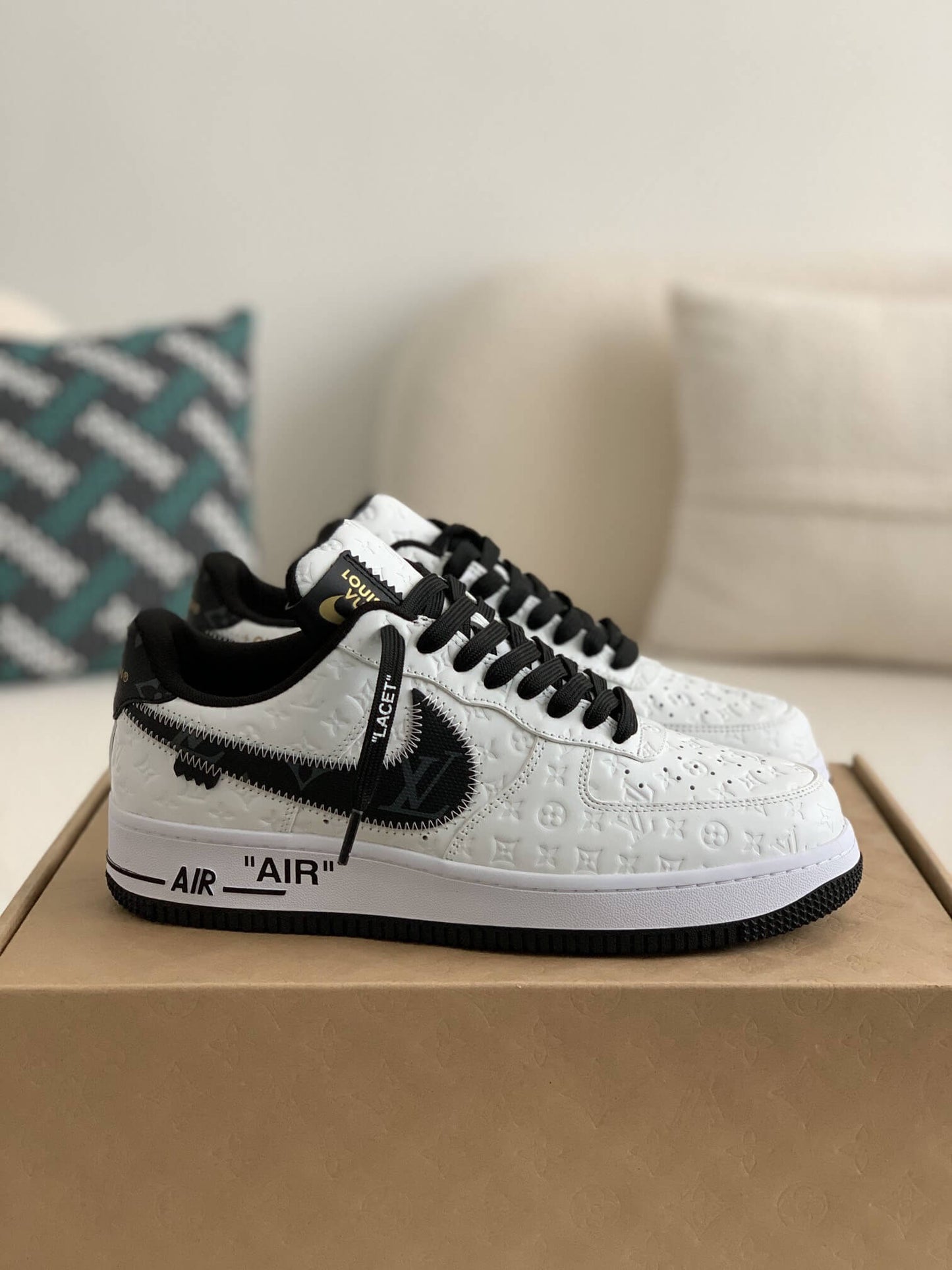 Louis Vuitton x Nike Air Force 1 Low – White & Black Monogram Leather