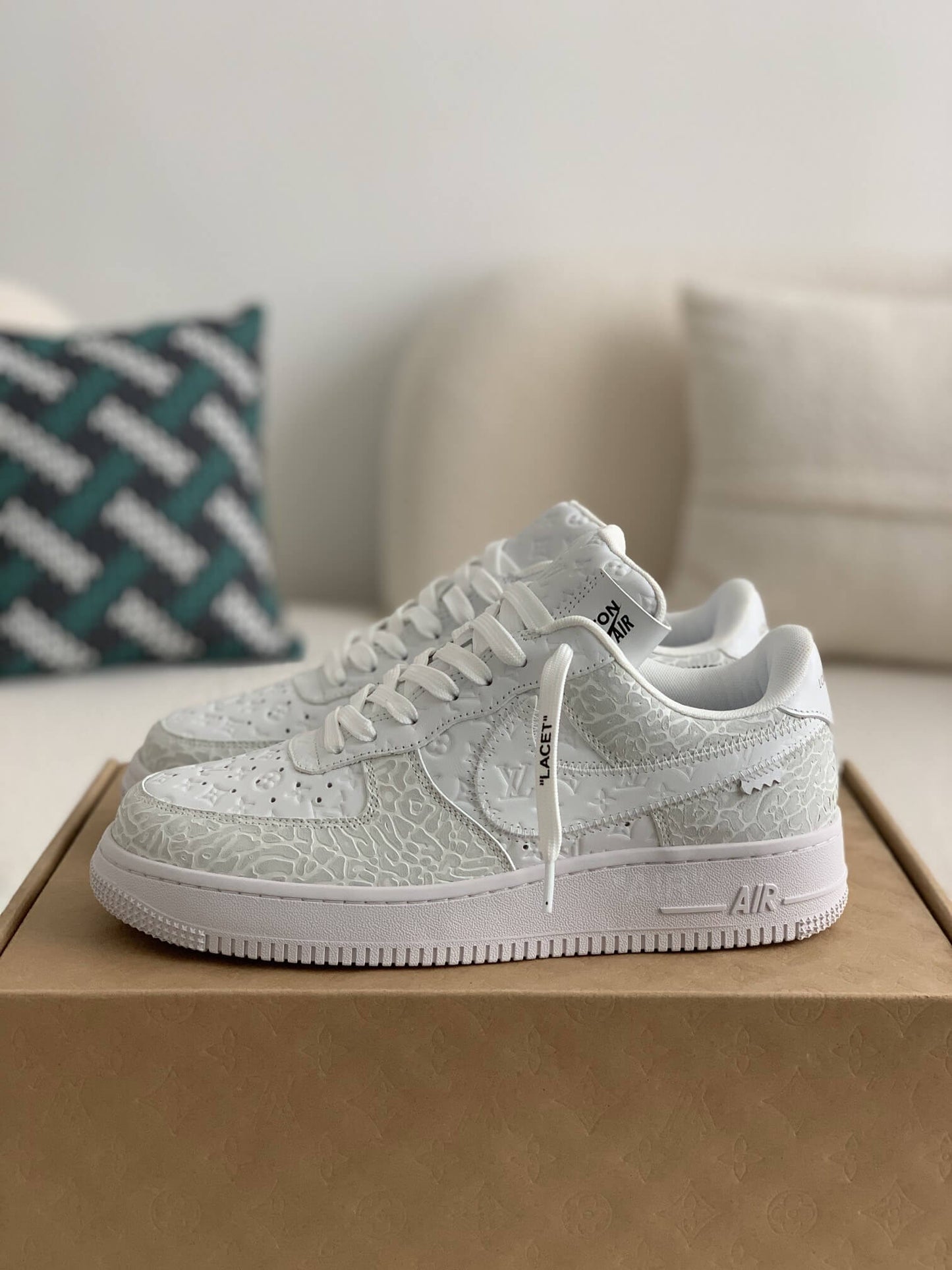 Louis Vuitton x Nike Air Force 1 Low – White Monogram Leather (Triple White)