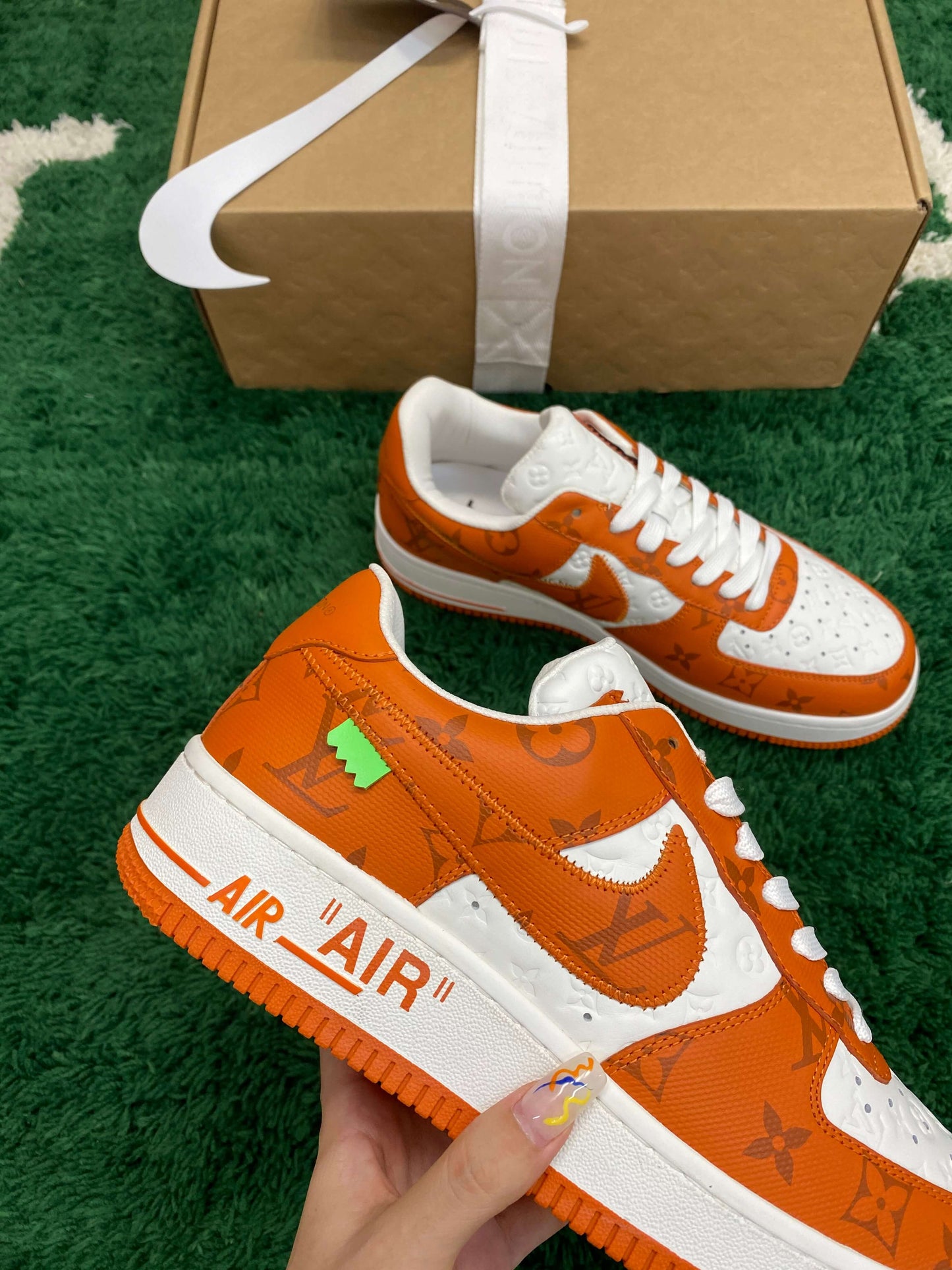 Louis Vuitton x Nike Air Force 1 Low by Virgil Abloh – White & Orange Monogram