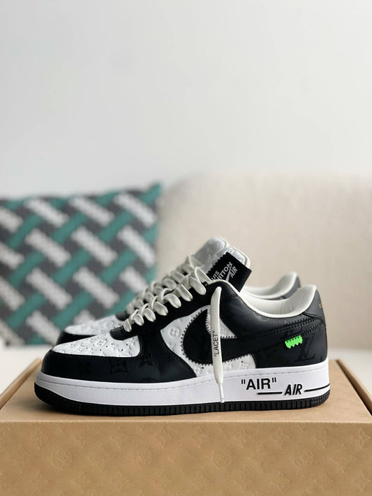 Louis Vuitton x Nike Air Force 1 Low – Black & White Monogram Leather