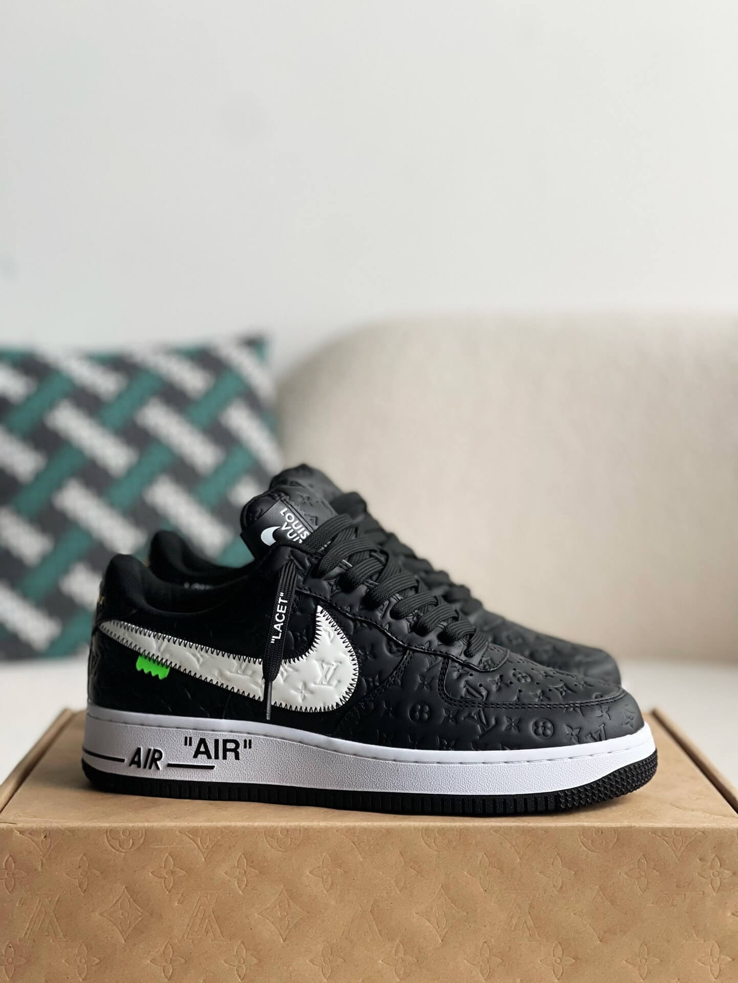 Louis Vuitton x Nike Air Force 1 Low – Black & White Monogram Leather