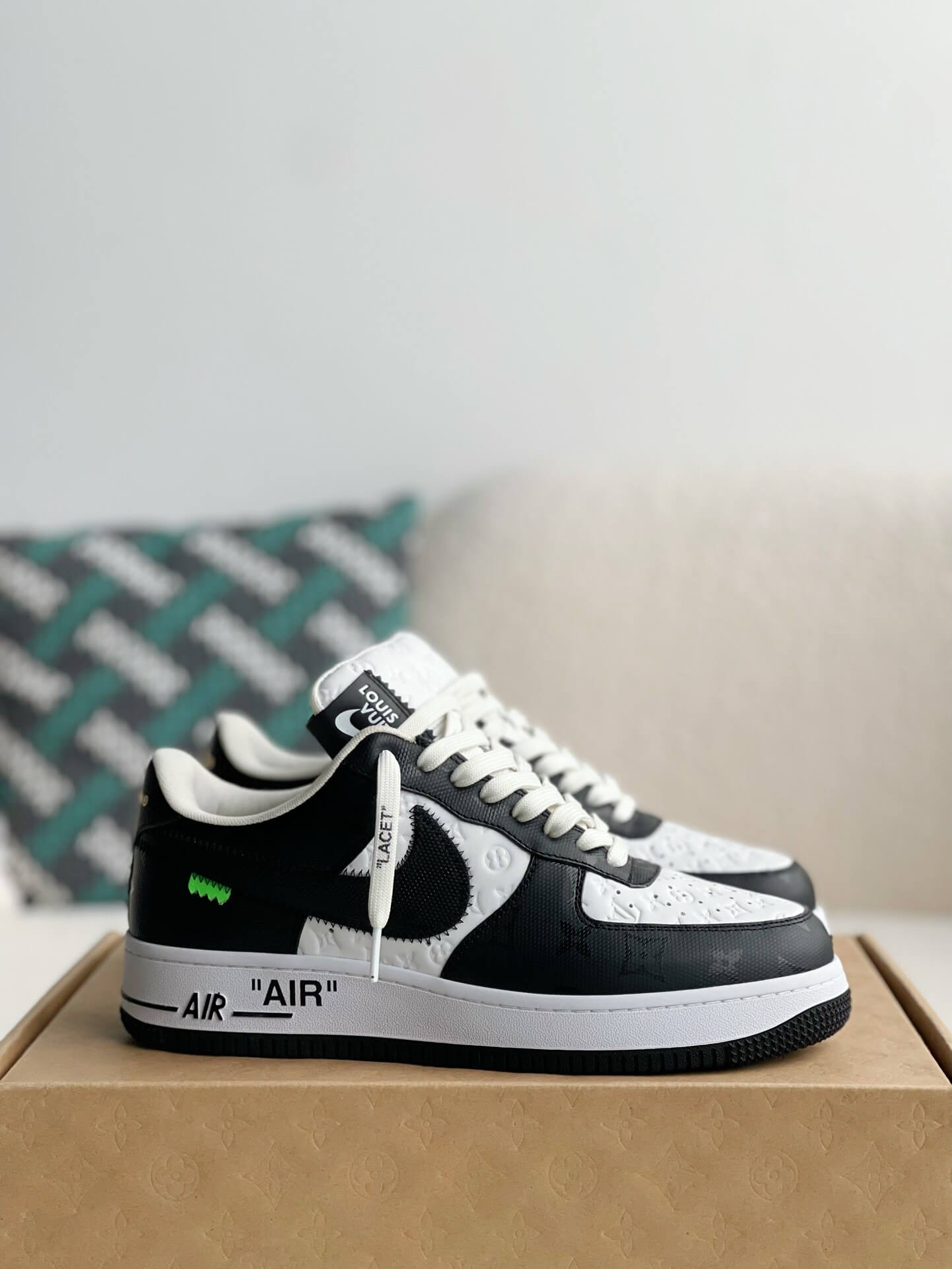 Louis Vuitton x Nike Air Force 1 Low – Black & White Monogram Leather
