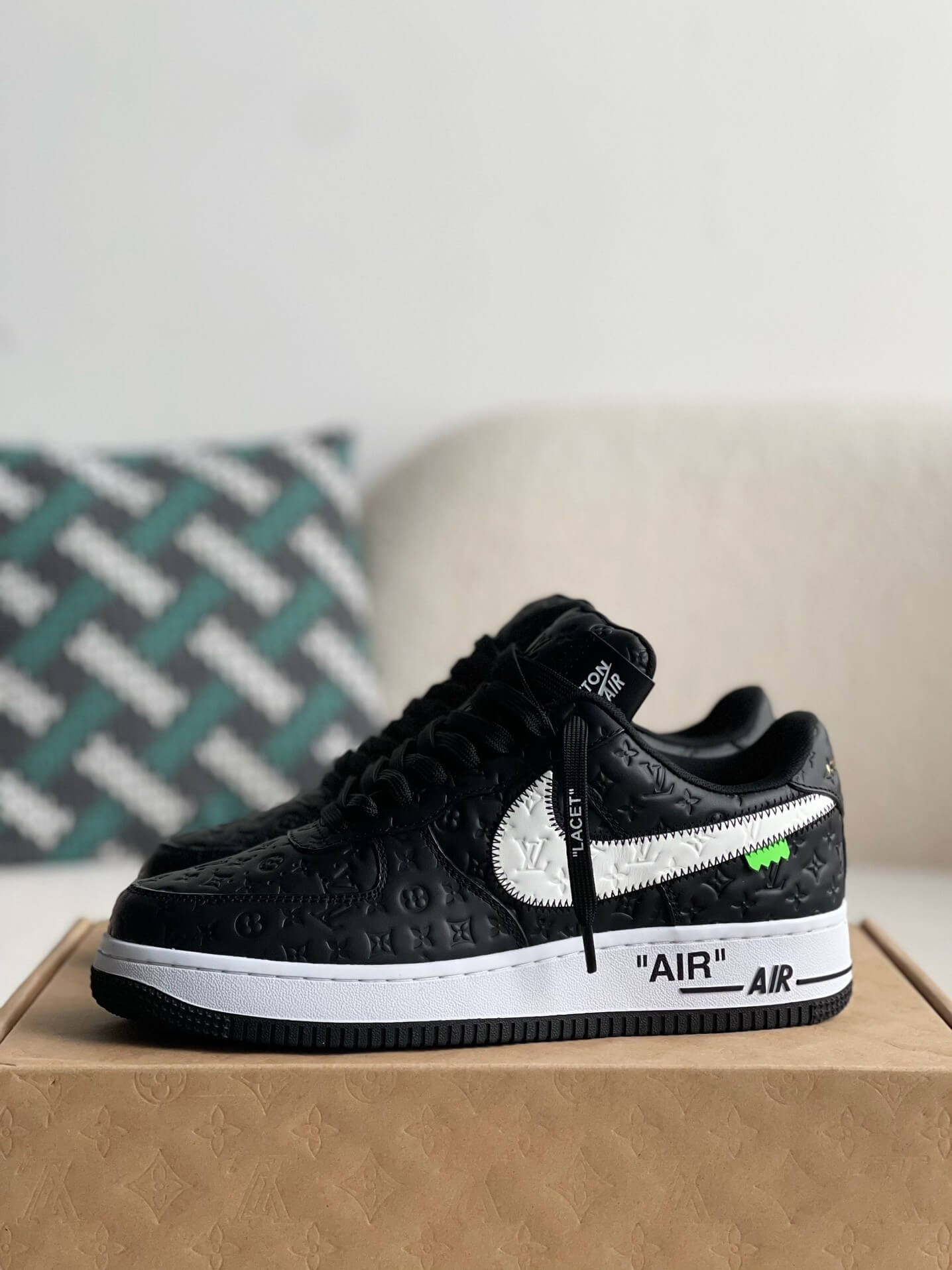 Louis Vuitton x Nike Air Force 1 Low – Black & White Monogram Leather