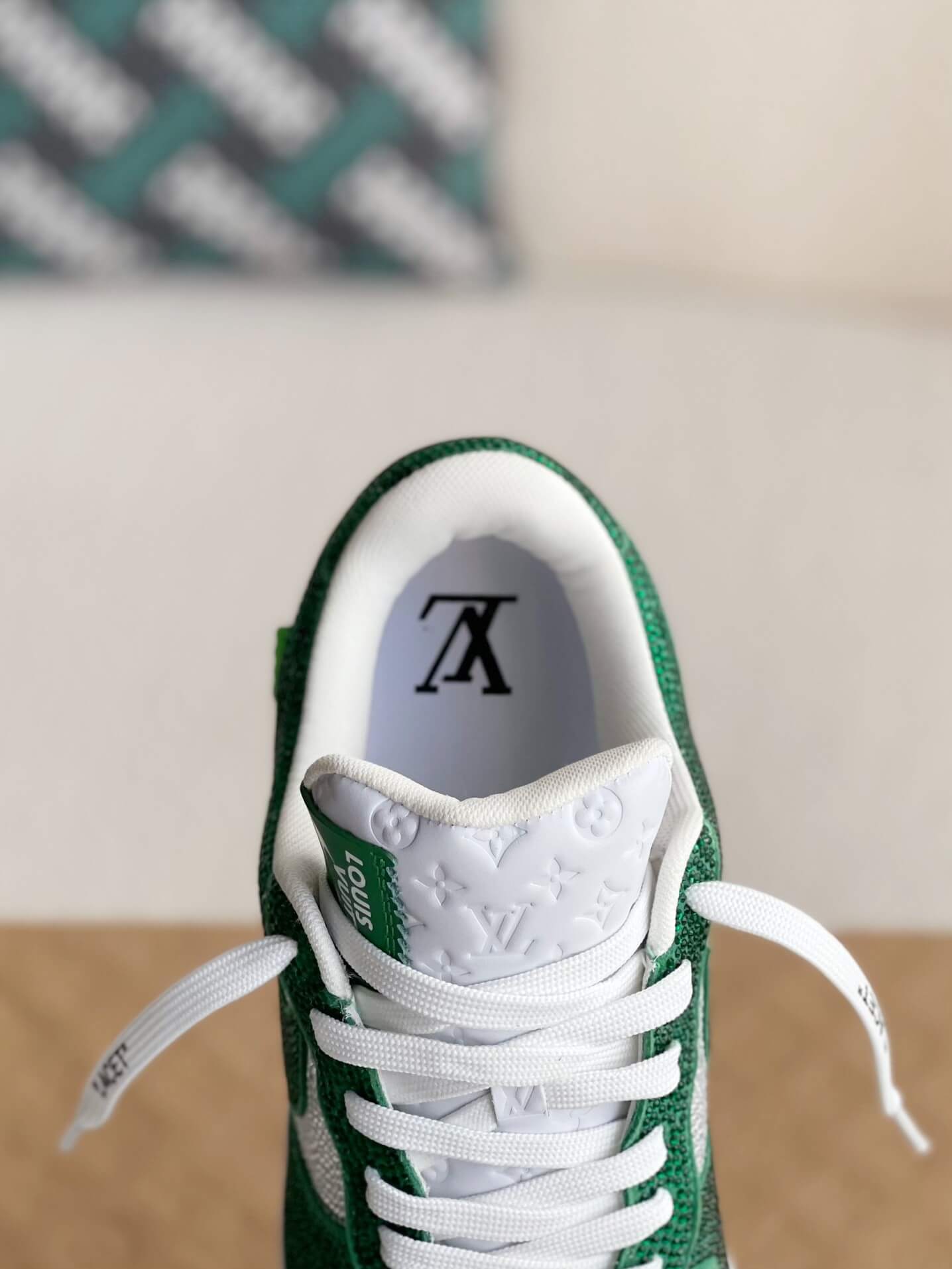 Louis Vuitton x Nike Air Force 1 Low – Swarovski Crystal White & Green