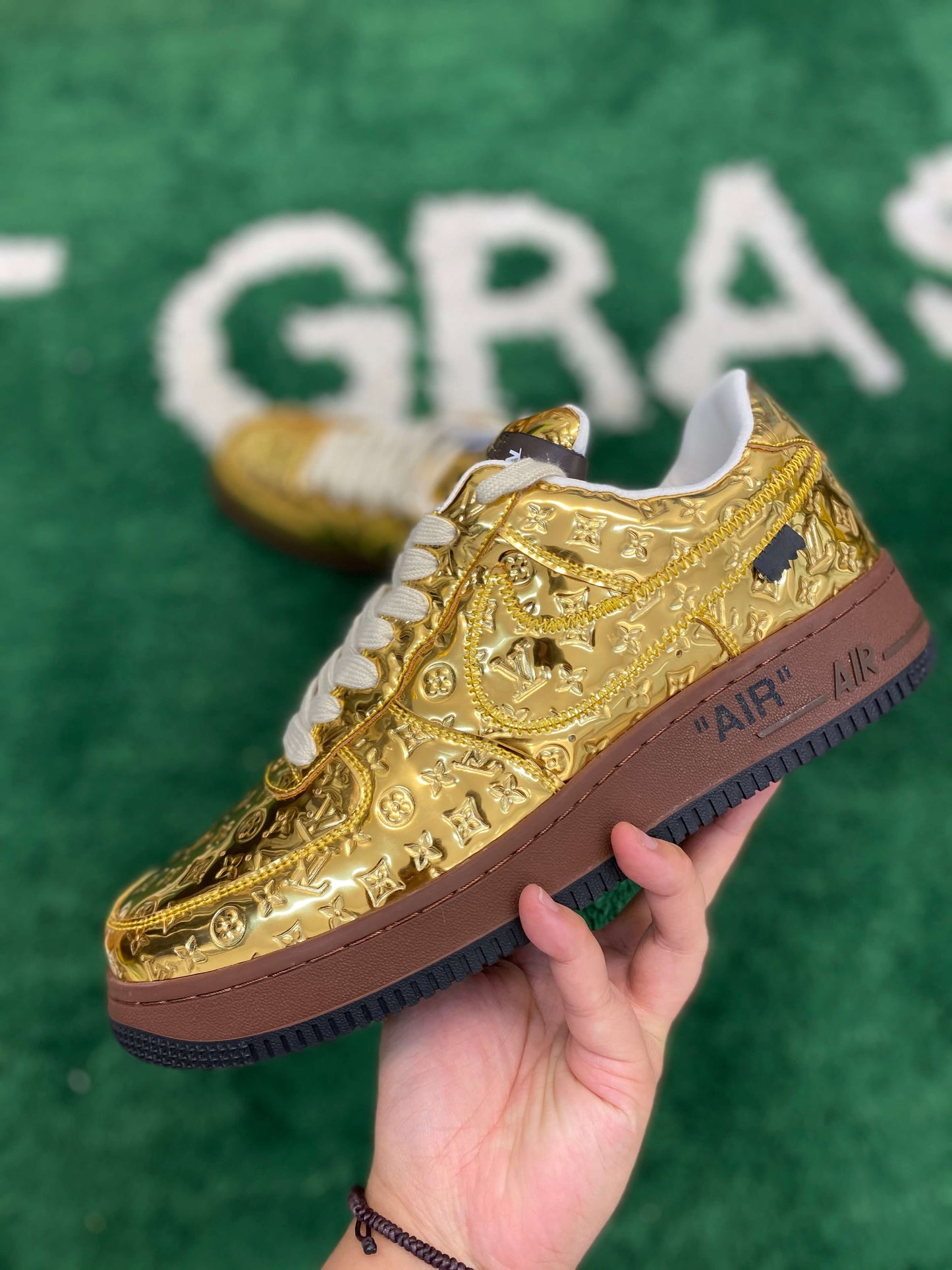 Louis Vuitton x Nike Air Force 1 Low by Virgil Abloh – Metallic Gold