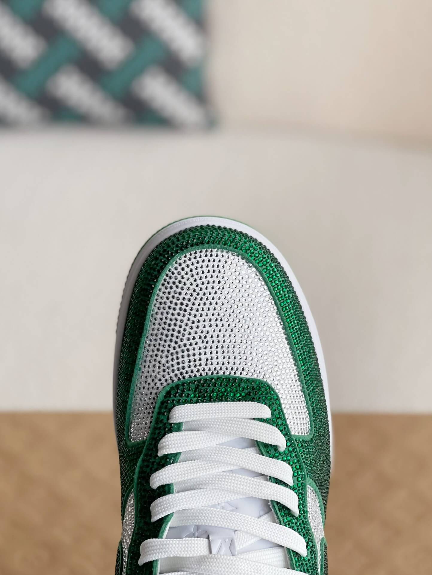 Louis Vuitton x Nike Air Force 1 Low – Swarovski Crystal White & Green