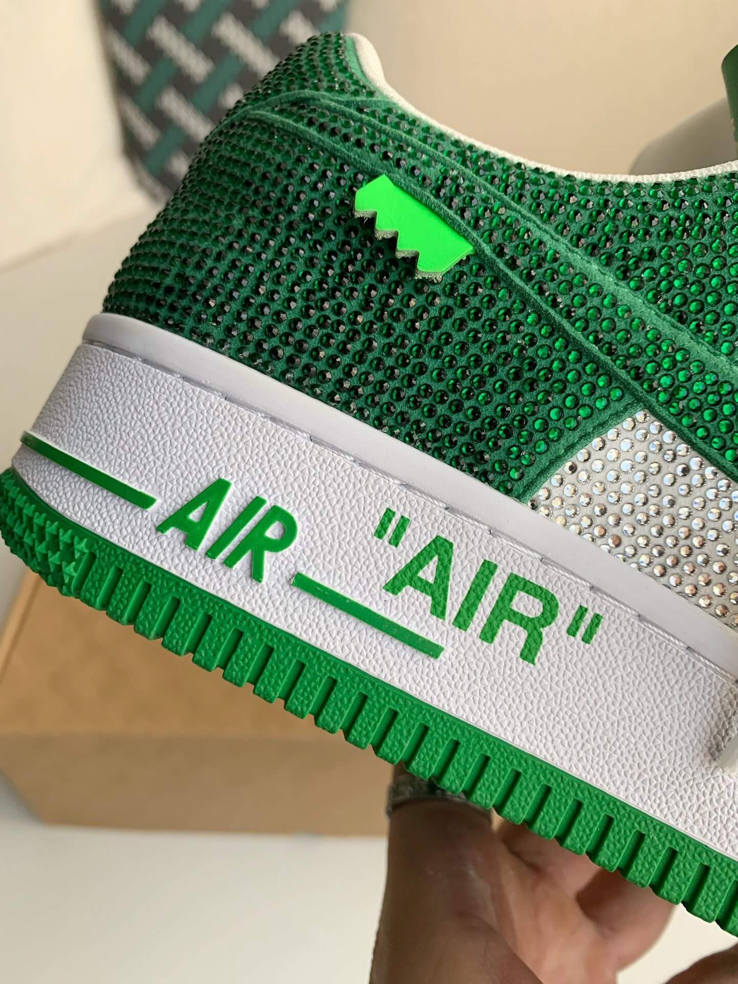 Louis Vuitton x Nike Air Force 1 Low – Swarovski Crystal White & Green