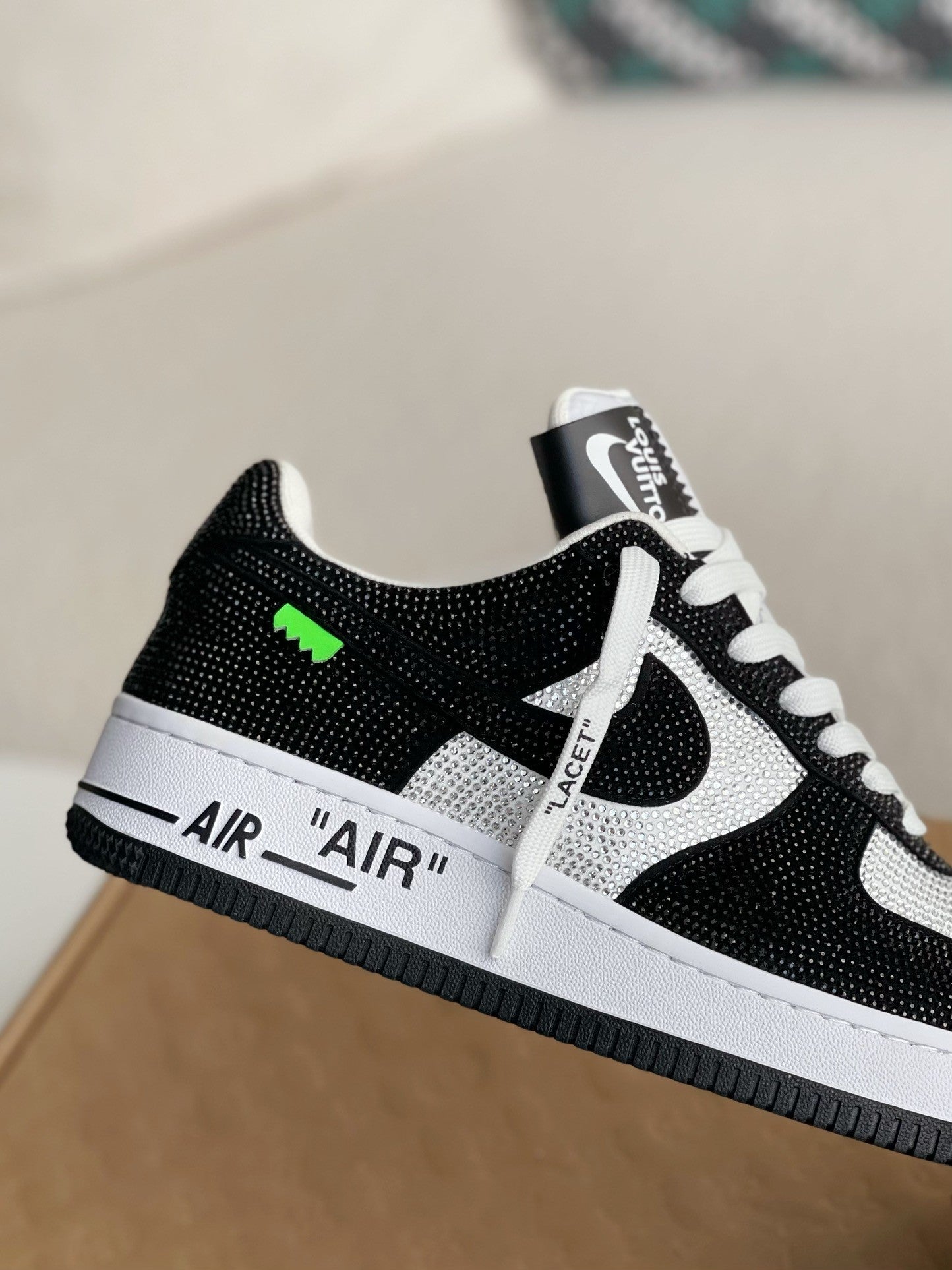 Louis Vuitton x Nike Air Force 1 Low – Swarovski Crystal Black & White