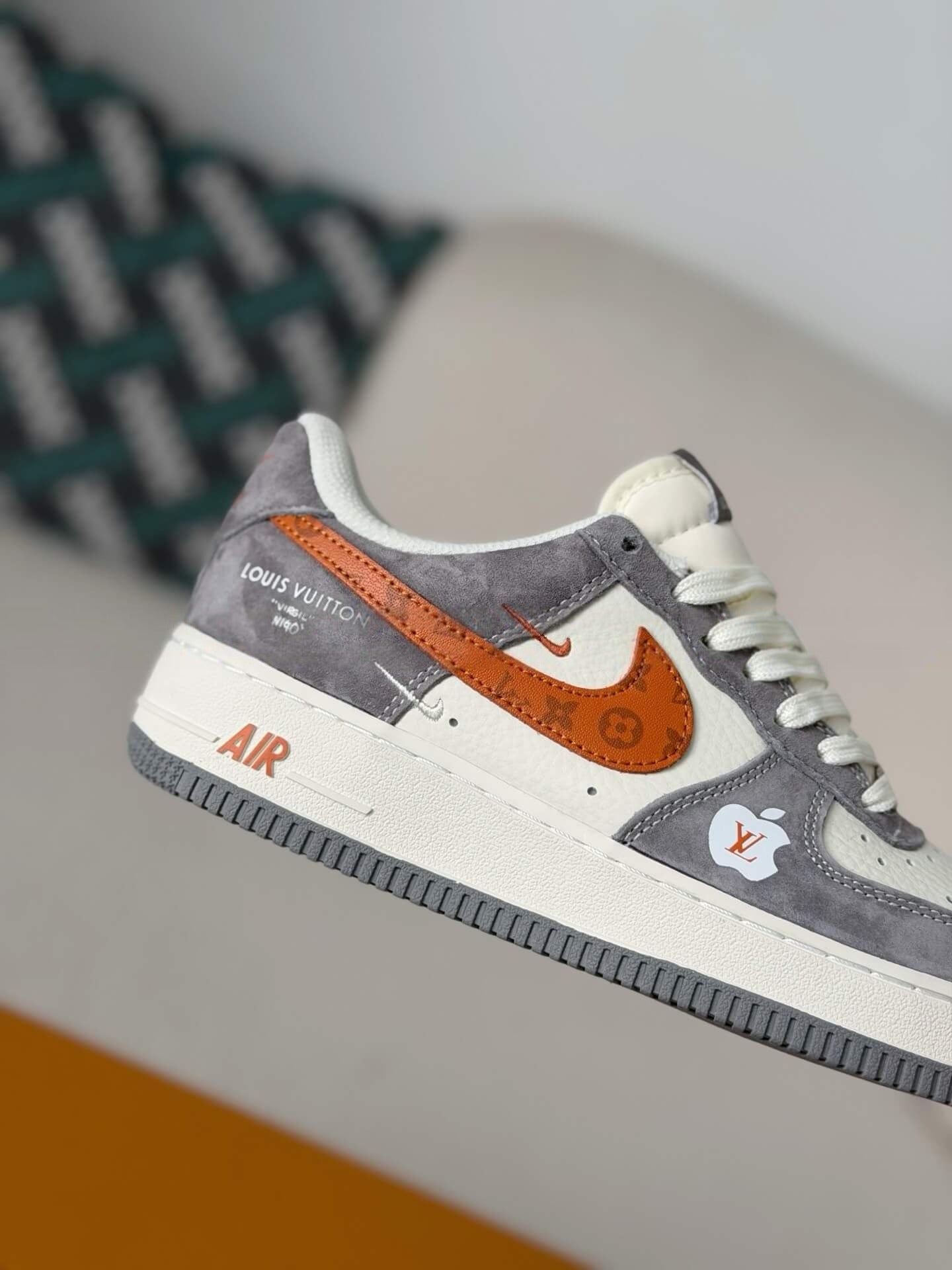 Louis Vuitton x Nike Air Force 1 Low – Grey, White & Monogram Orange