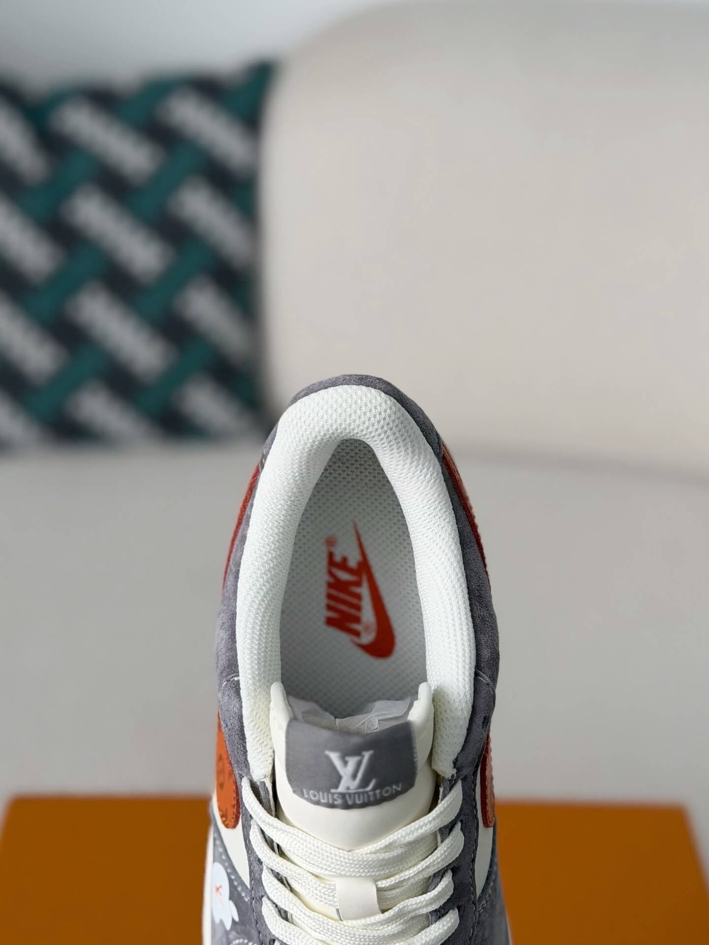 Louis Vuitton x Nike Air Force 1 Low – Grey, White & Monogram Orange