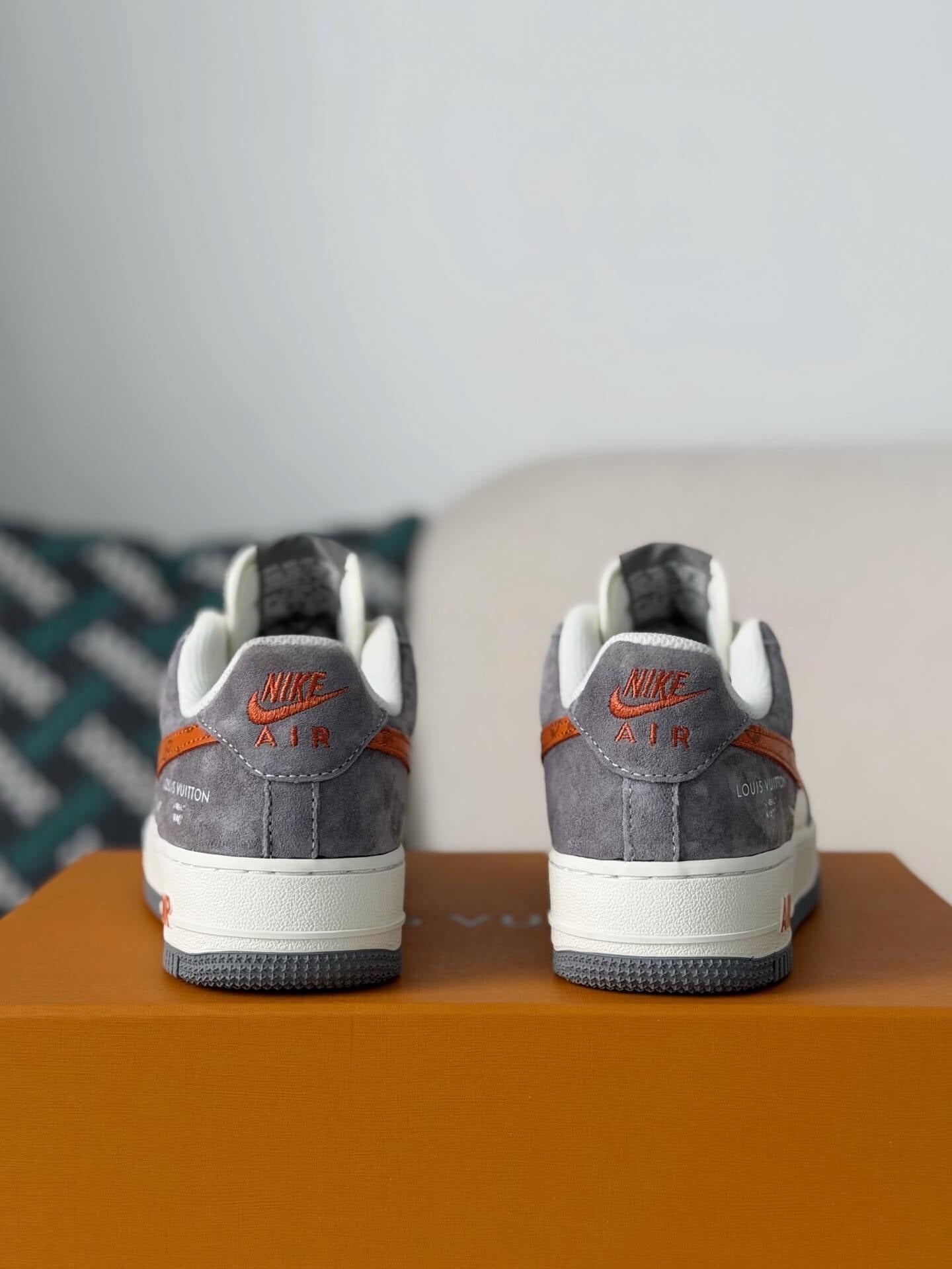Louis Vuitton x Nike Air Force 1 Low – Grey, White & Monogram Orange
