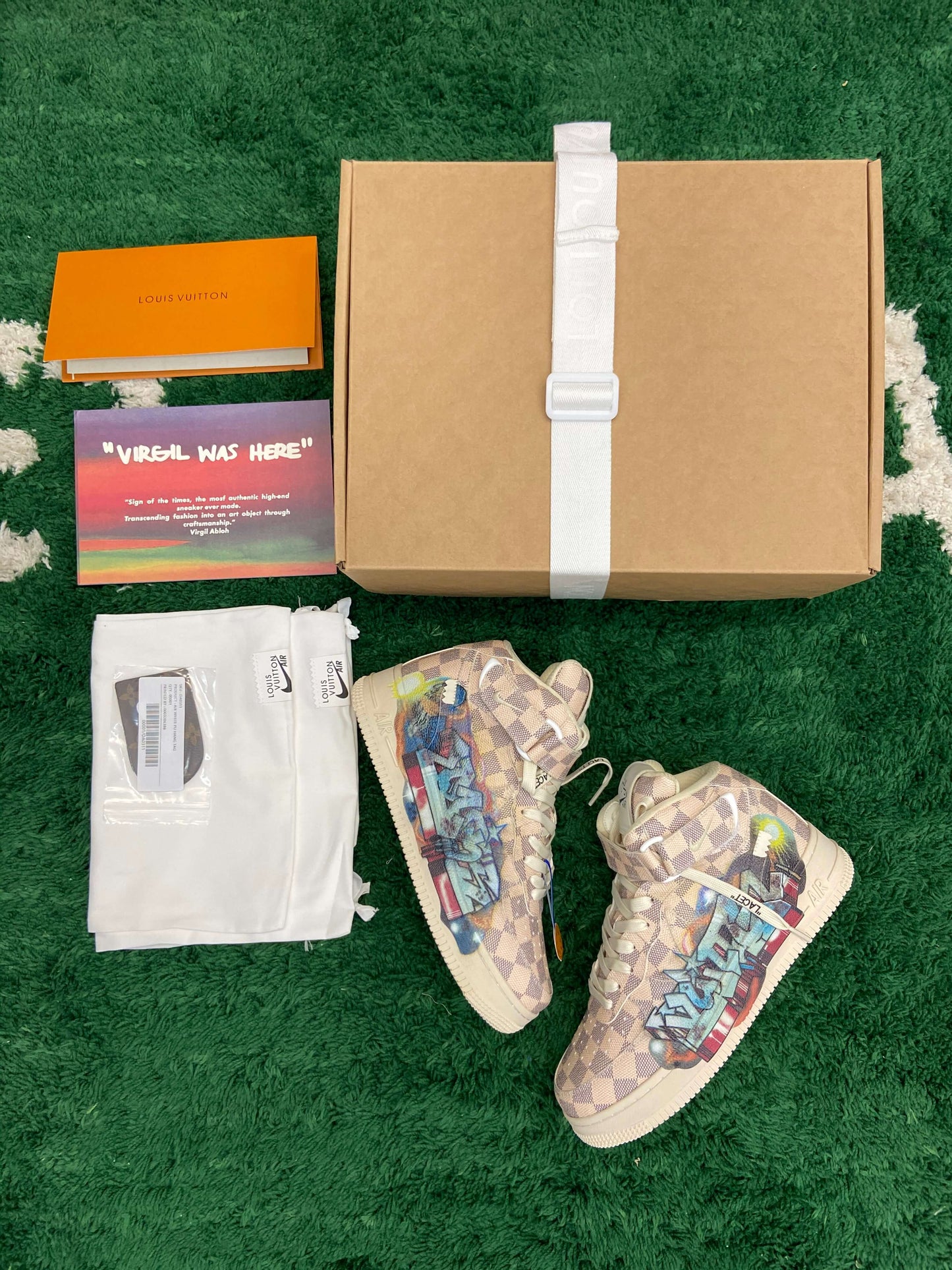 Louis Vuitton x Nike Air Force 1 Mid by Virgil Abloh – Damier Azur Graffit