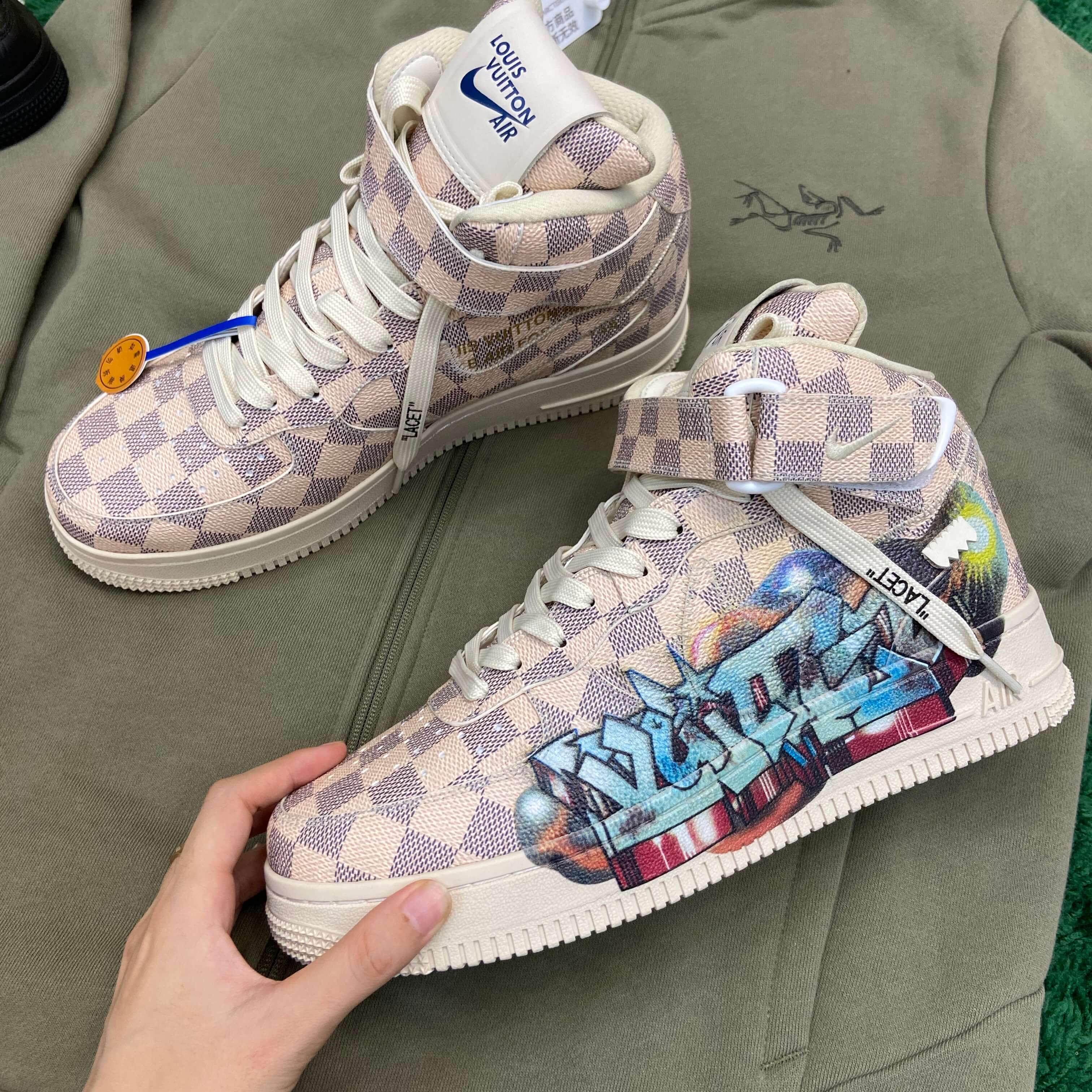 Louis Vuitton x Nike Air Force 1 Mid by Virgil Abloh – Damier Azur