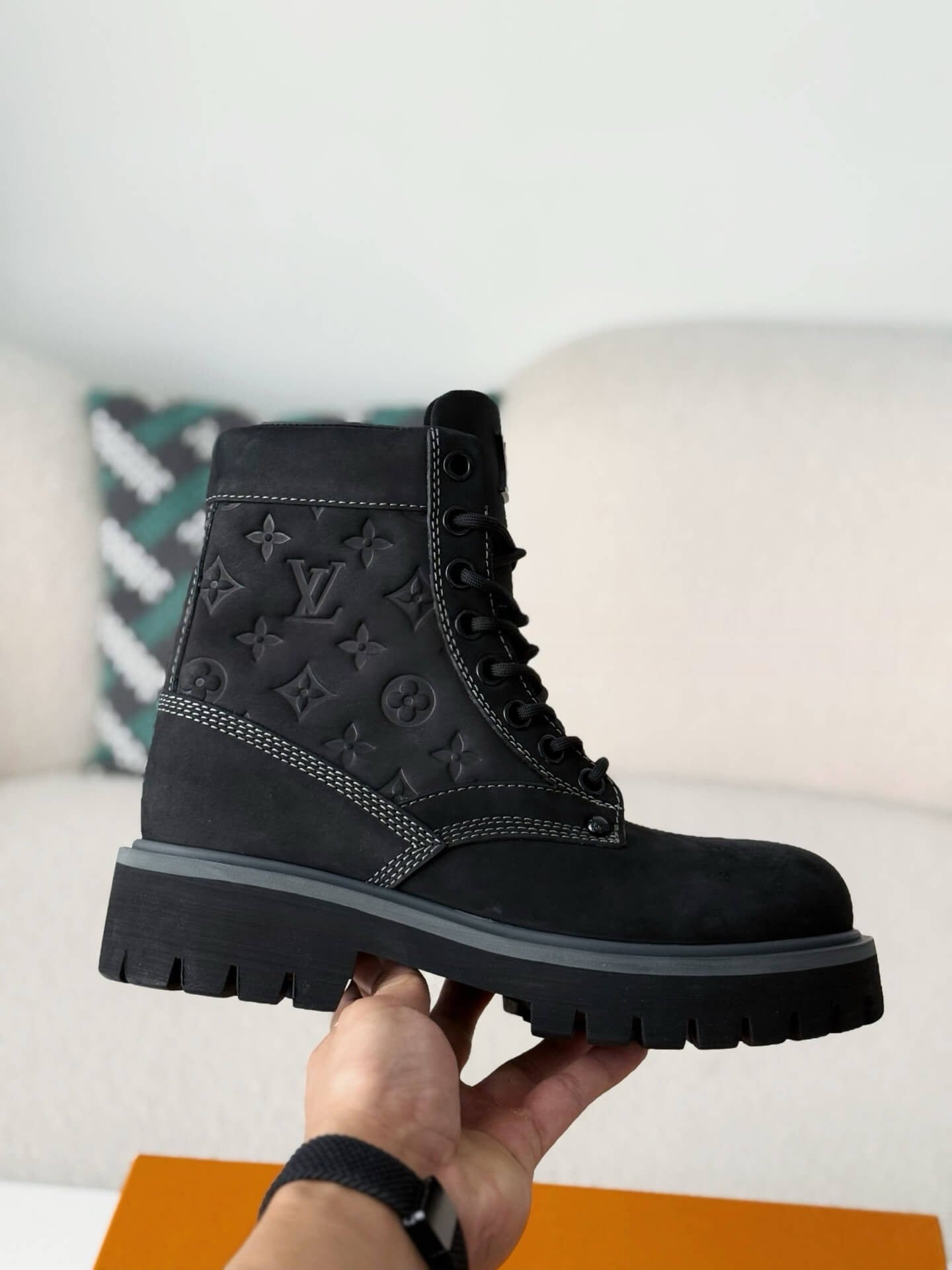 Louis Vuitton x Timberland 6-In Ankle Boot – Black Embossed Monogram Nubuck