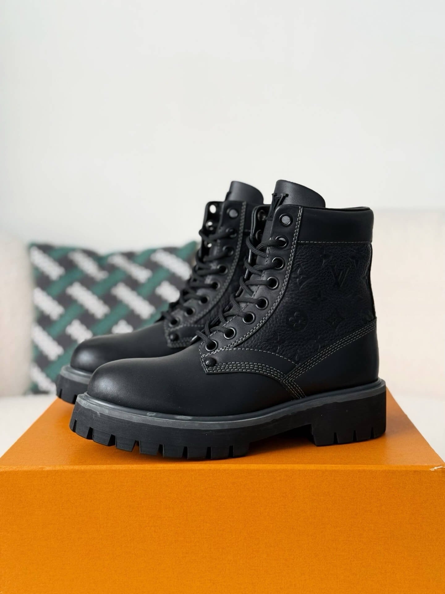 Louis Vuitton x Timberland 6-In Ankle Boot – Black Monogram Embossed