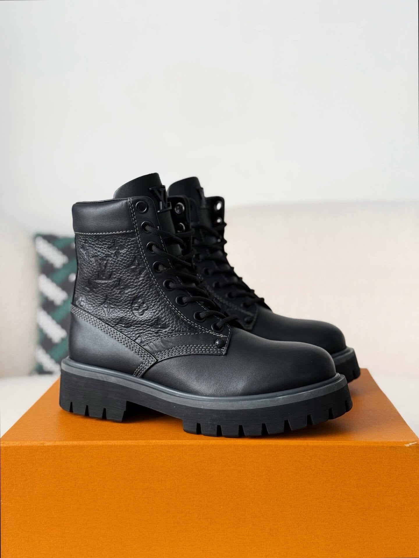 Louis Vuitton x Timberland 6-In Ankle Boot – Black Monogram Embossed
