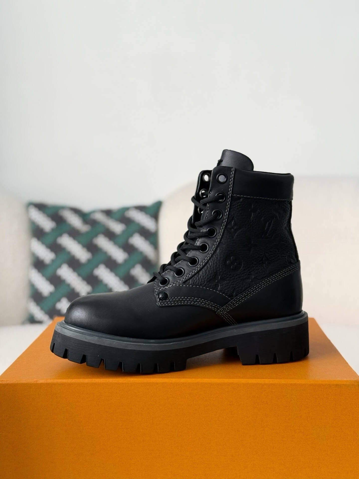 Louis Vuitton x Timberland 6-In Ankle Boot – Black Monogram Embossed