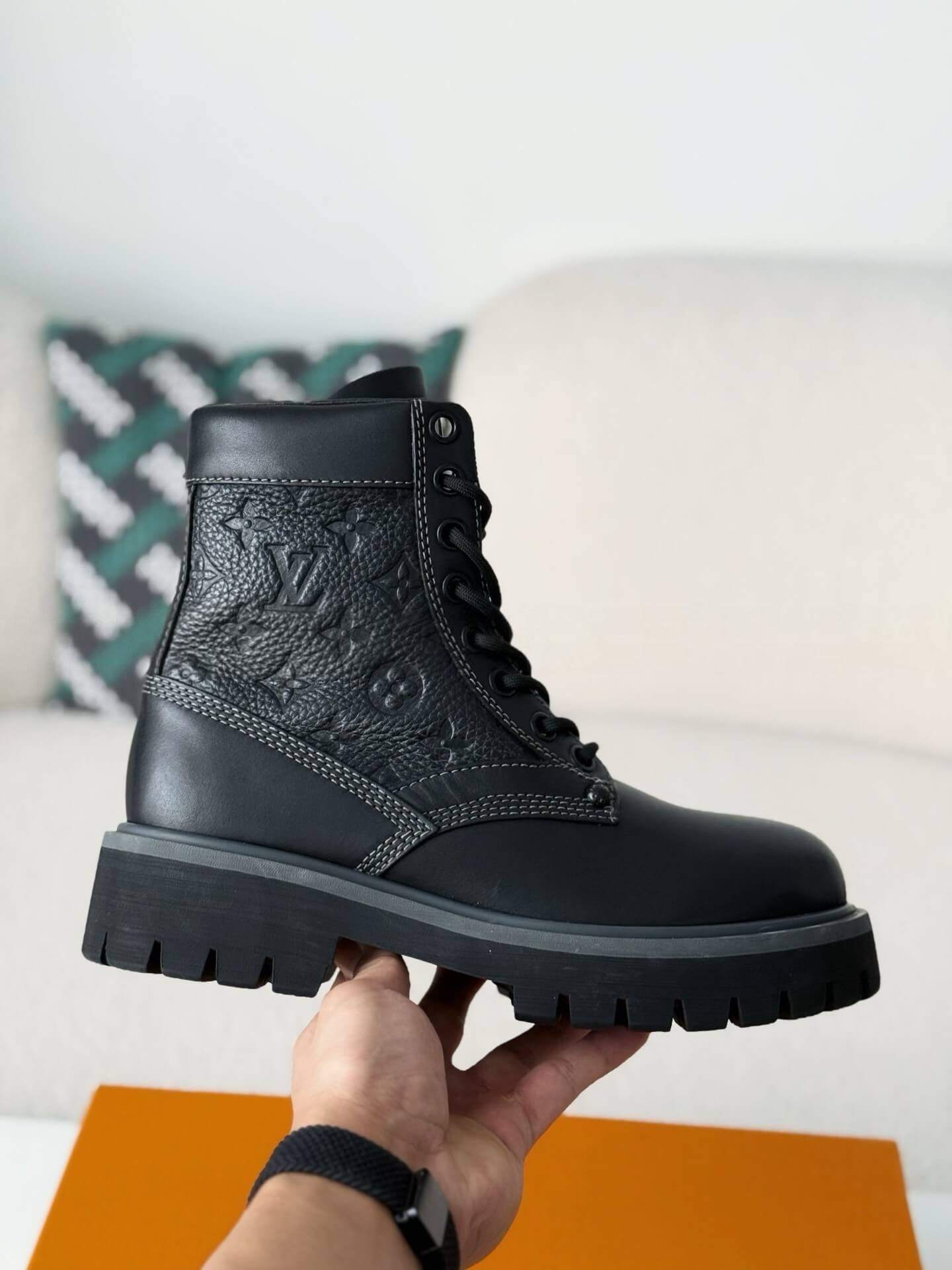 Louis Vuitton x Timberland 6-In Ankle Boot – Black Monogram Embossed