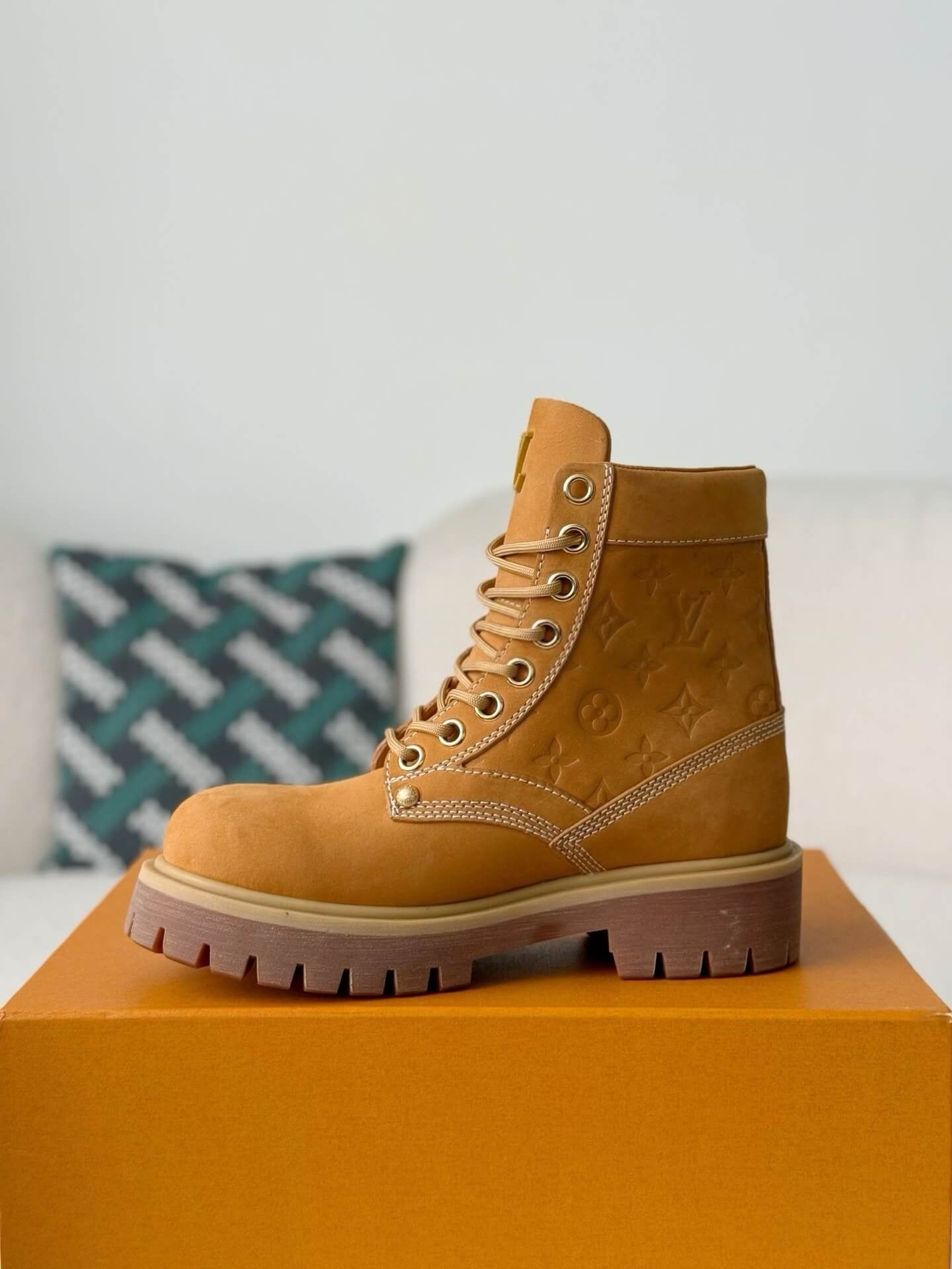 Louis Vuitton x Timberland 6-In Ankle Boot – Wheat Monogram Embossed Nubuck
