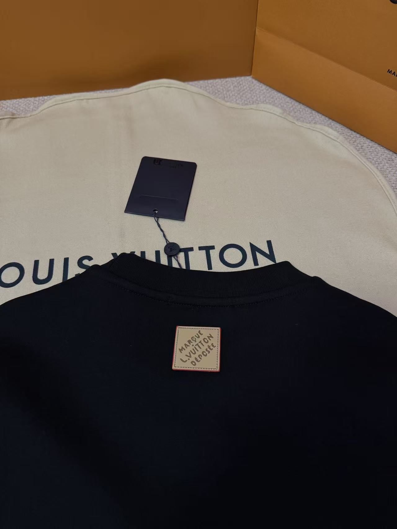 Louis Vuitton Black Cotton Sweatshirt with Pharrell Williams Crest Embroidery
